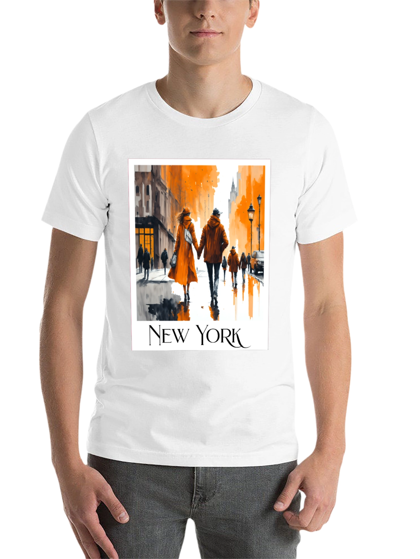Black New York City Couple T-Shirt view 14