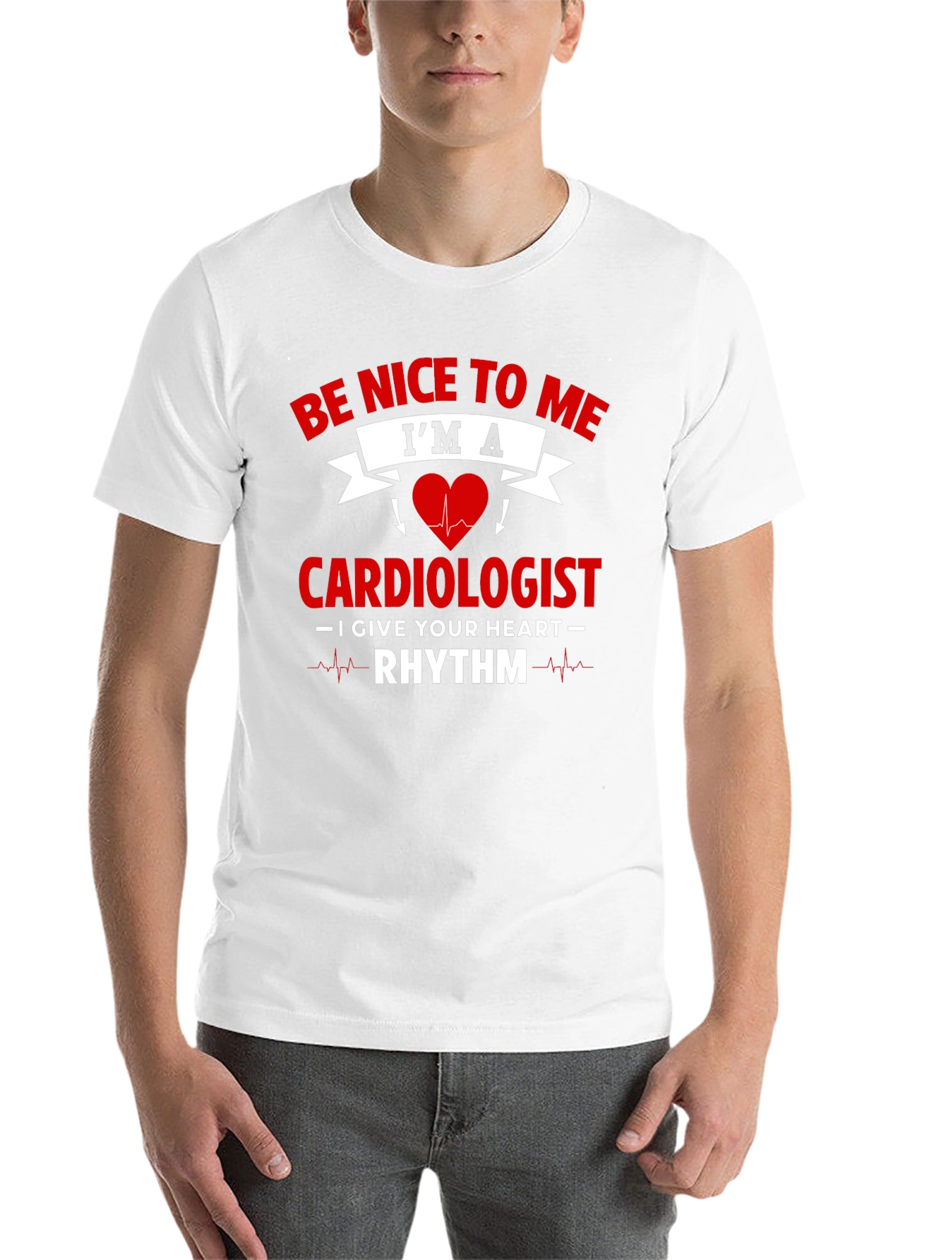 Cardiologist Rhythm Heartbeat Graphic T-Shirt - 14