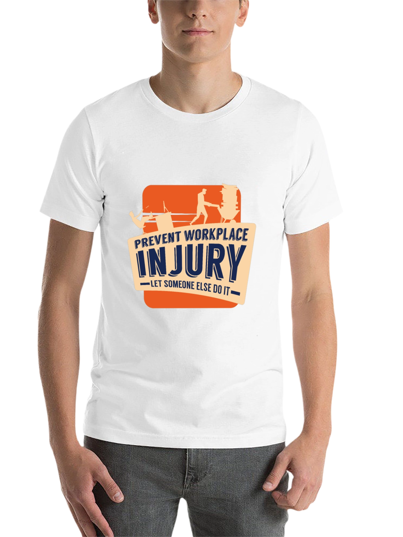 Black Prevent Workplace Injury Graphic Tee view 14