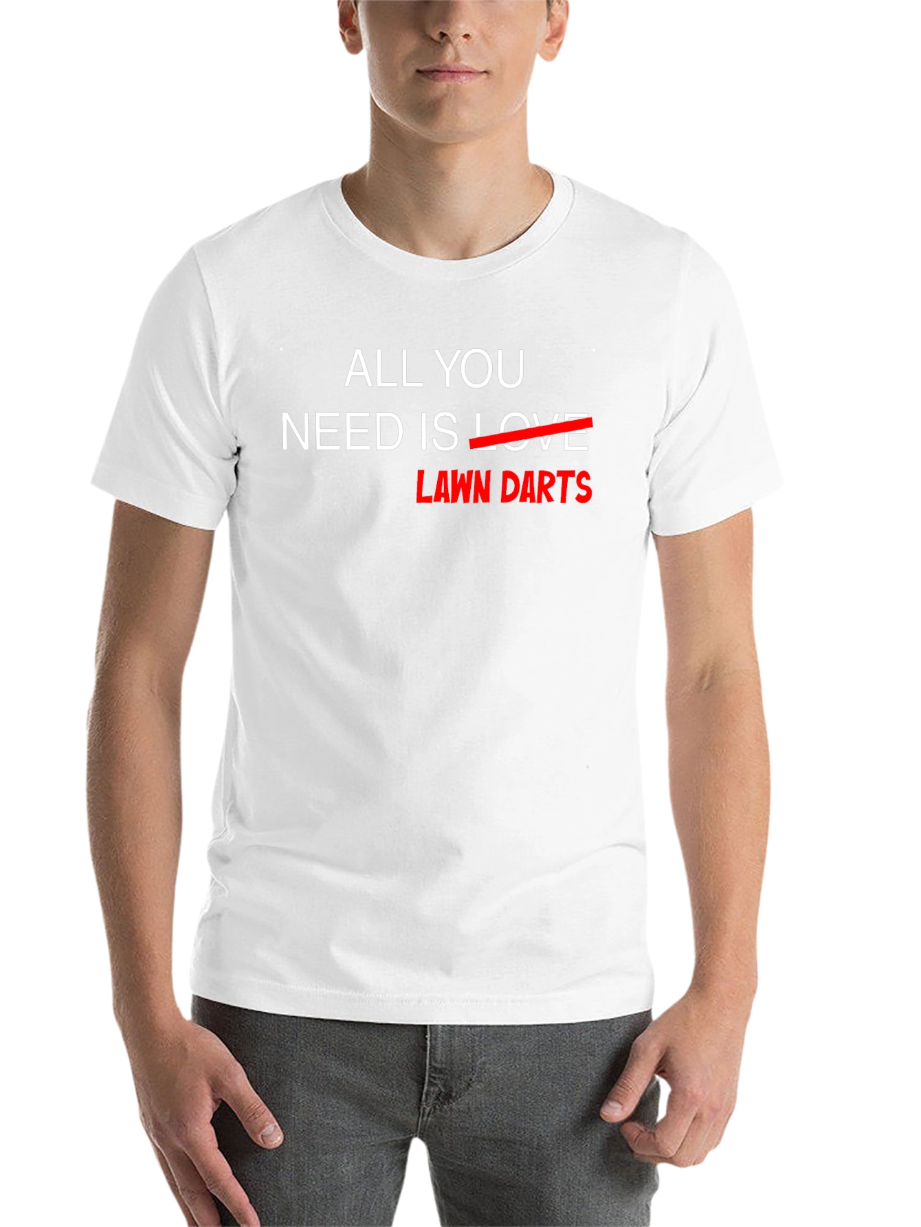 Black All You Need is Lawn Darts T-Shirt view 14