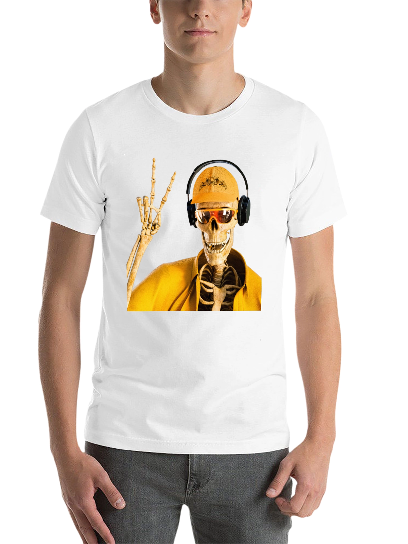 Black Construction Skeleton Graphic T-Shirt view 14