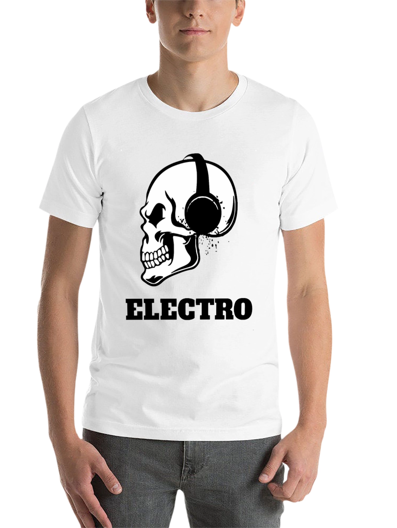 Black Electro Skull T-Shirt view 14
