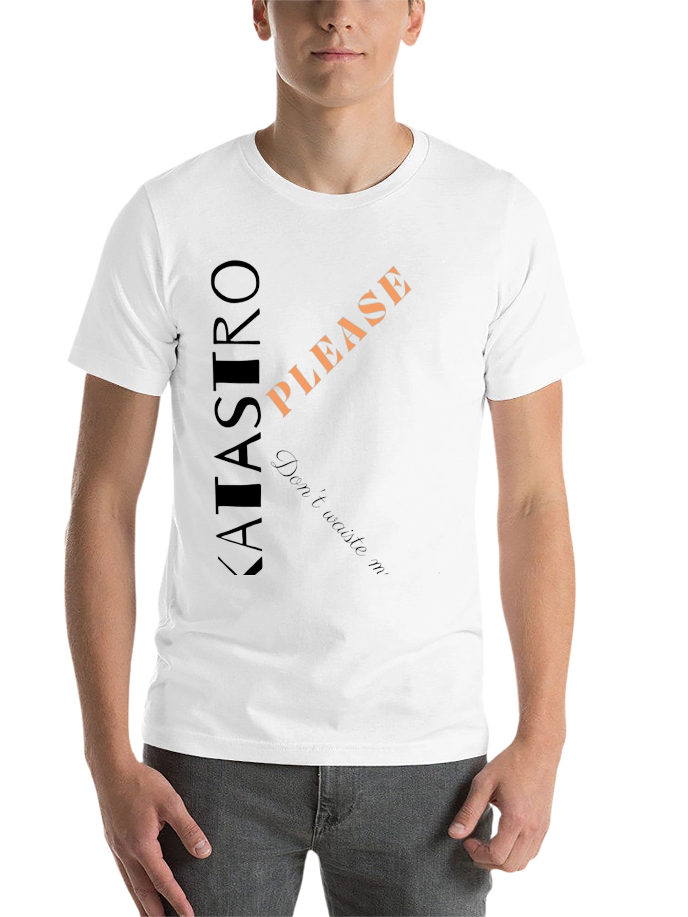 Black KATASTRO PLEASE Men's Graphic Tee view 14