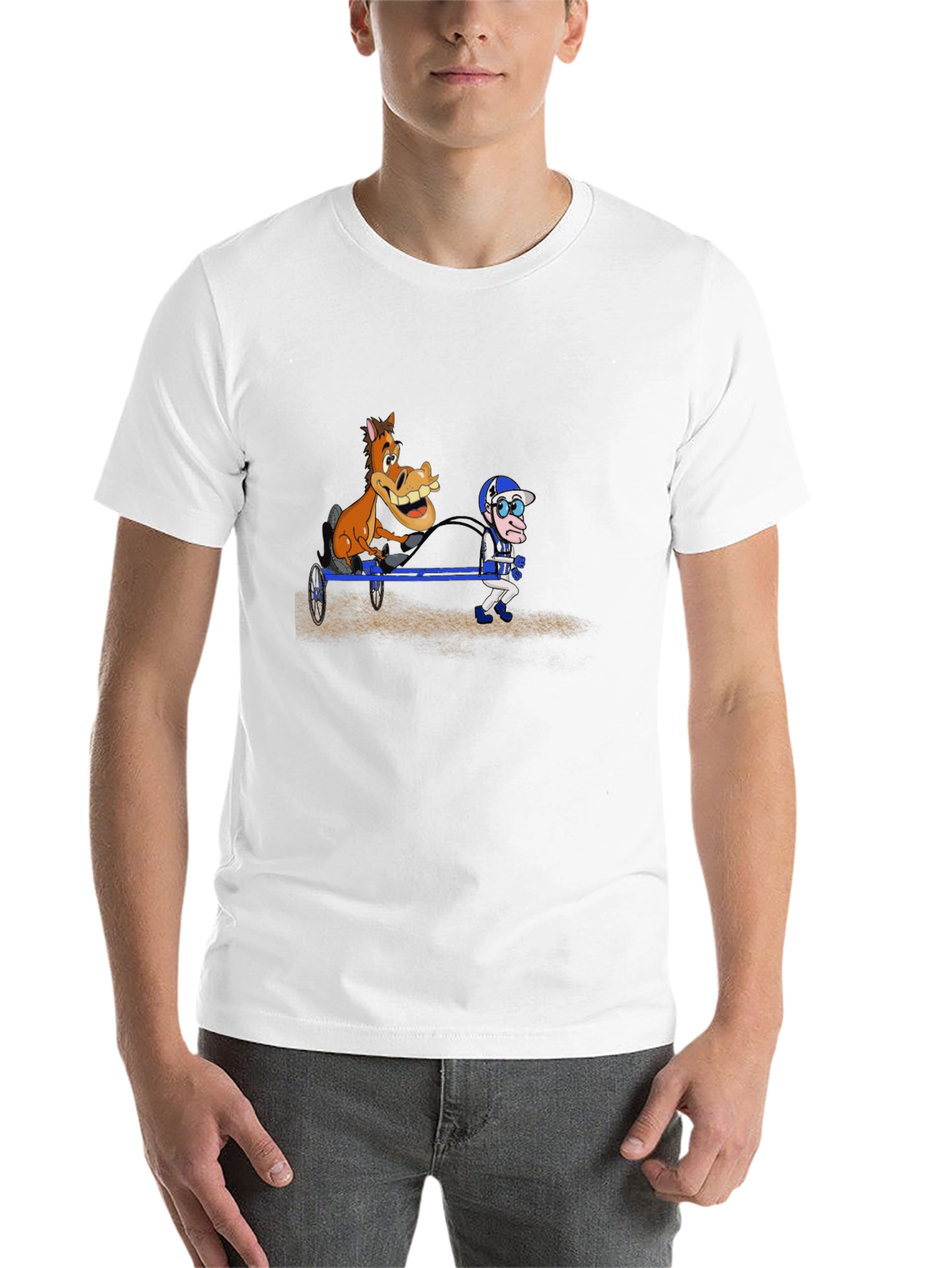 Black Cartoon Horse & Jockey Black T-Shirt view 14