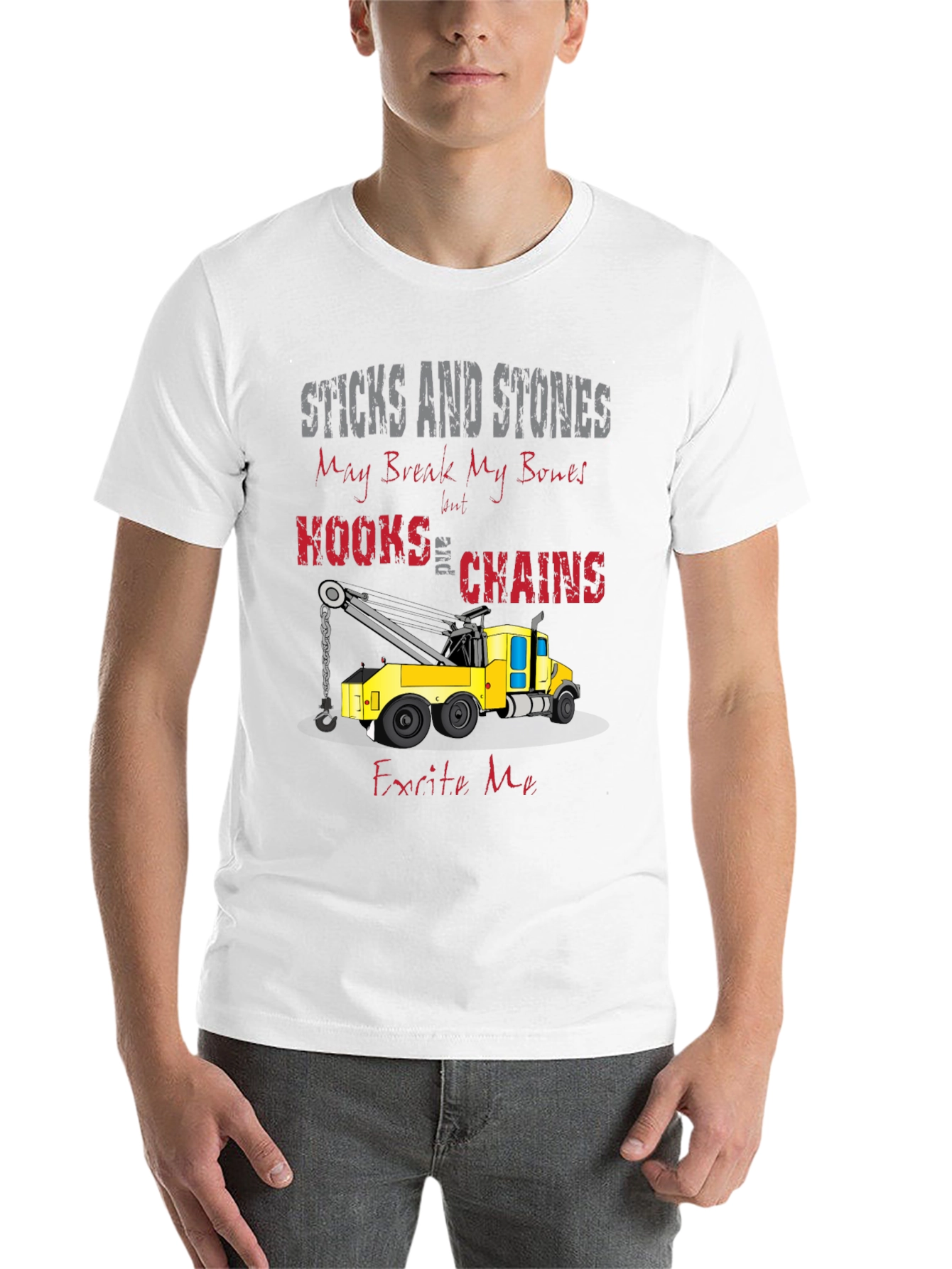 Black Sticks and Stones Tow Truck T-Shirt view 14