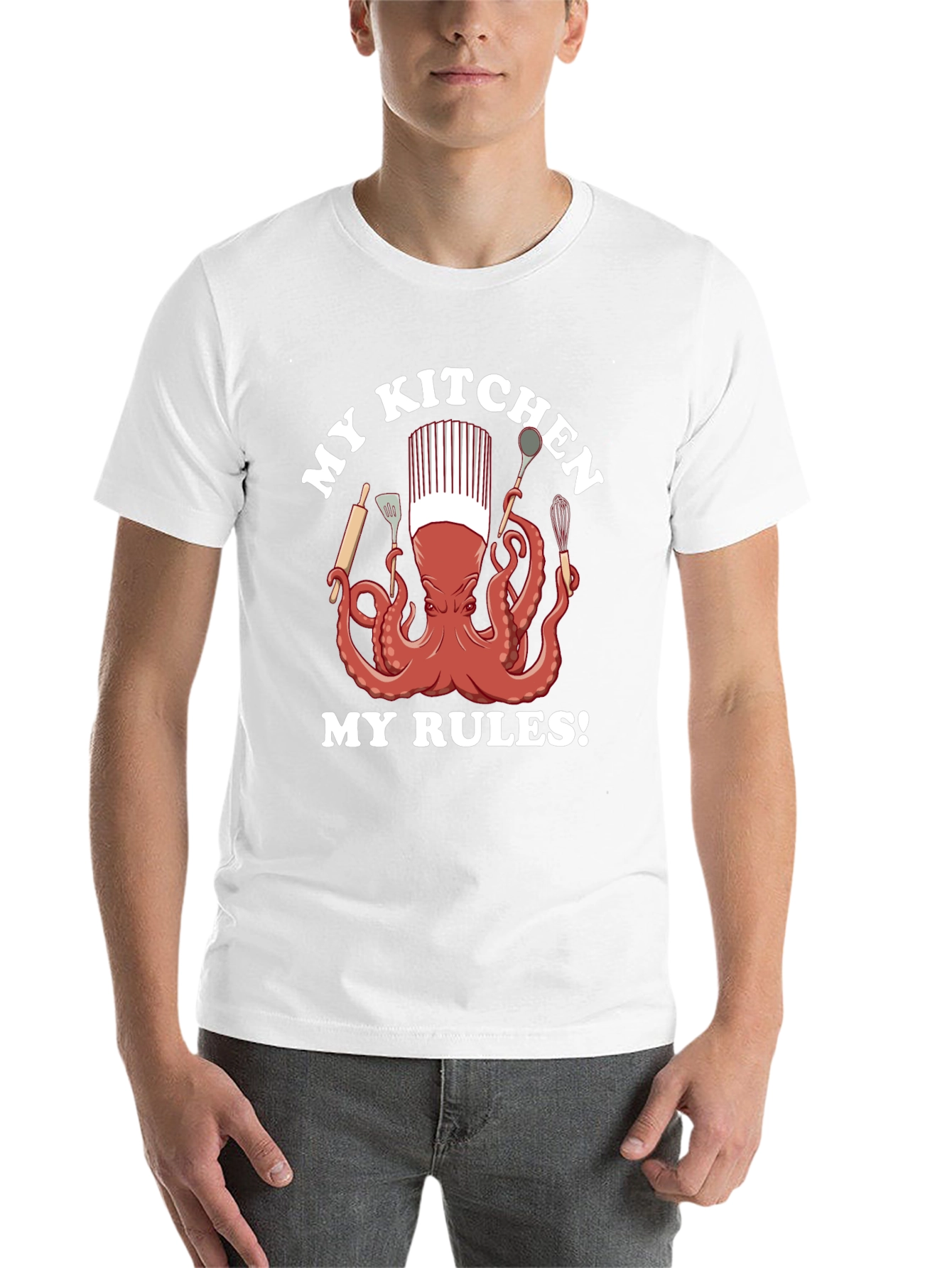 Black Chef Octopus Graphic T-Shirt - Kitchen Rules view 14