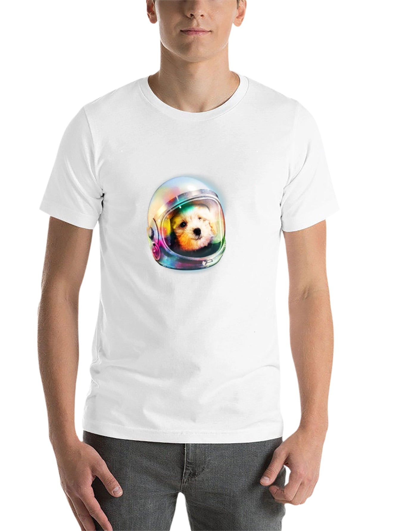 Black Dog Astronaut Graphic Print Black T-Shirt view 14