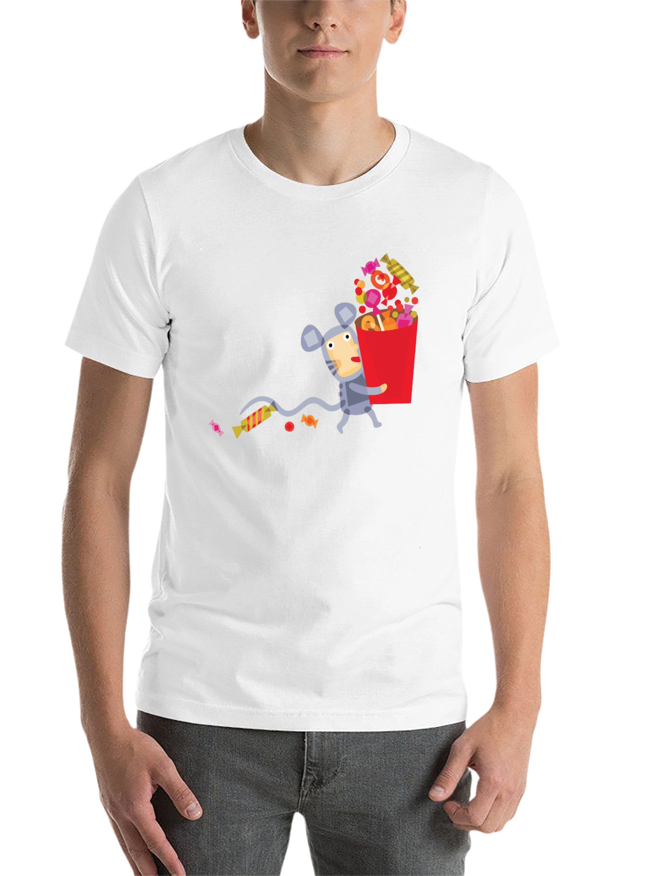 Black Candy Mouse Graphic Tee - Unisex Black T-Shirt view 14