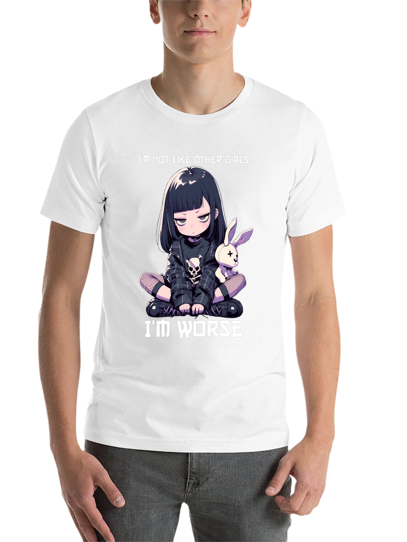 Black Edgy Anime Girl T-Shirt - I'm Not Like Other Girls - I'm Worse view 14