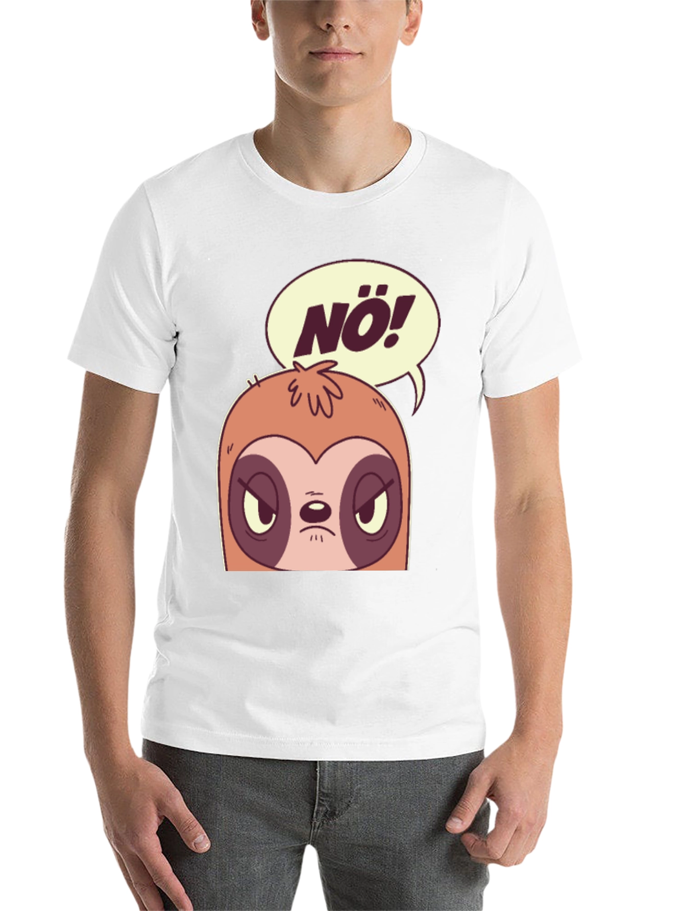 Black Nö Sloth Graphic Tee - Funny Novelty T-Shirt view 14