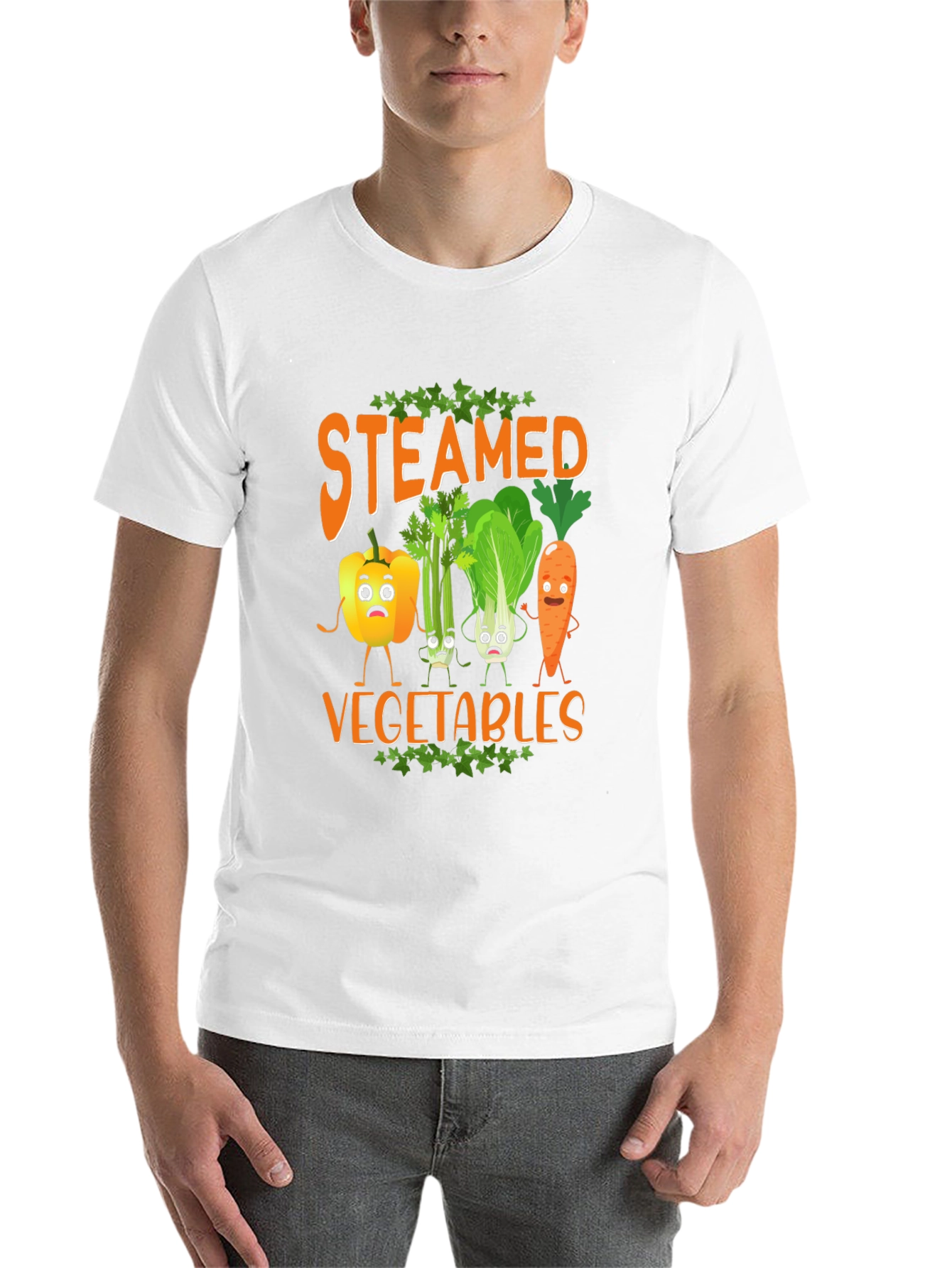 Black Steamed Vegetables Graphic T-Shirt view 14