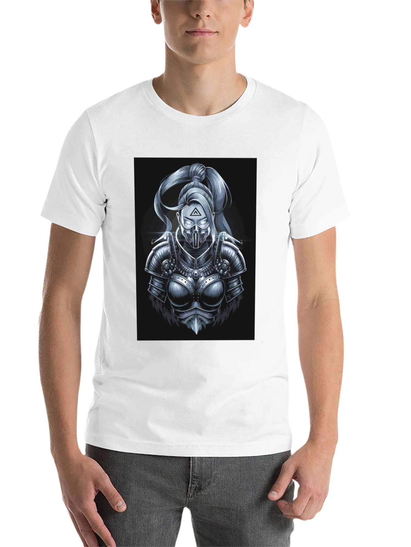 Black Futuristic Knight T-Shirt - Black view 14