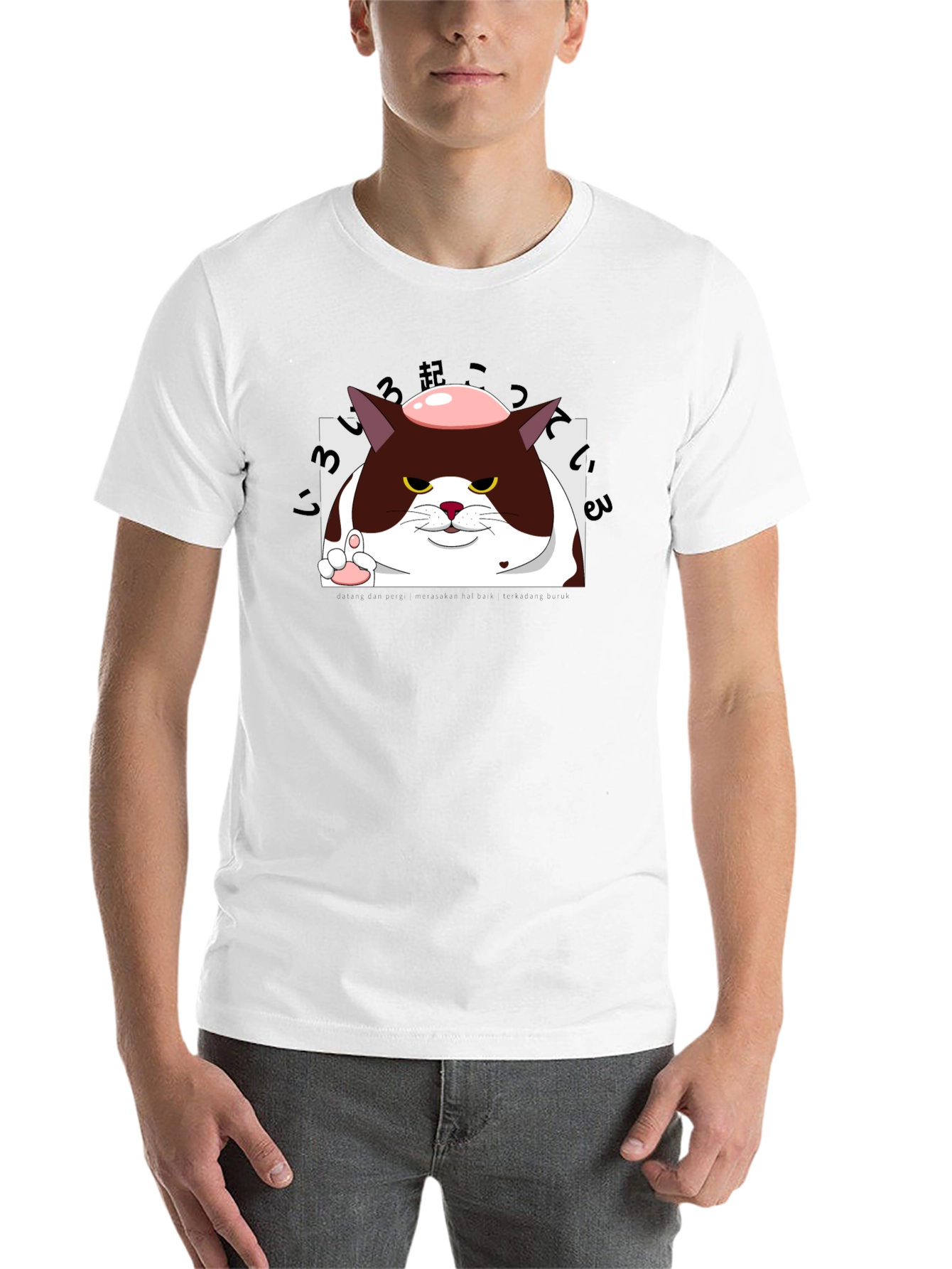 Black Grumpy Cat Pink Donut T-Shirt view 14