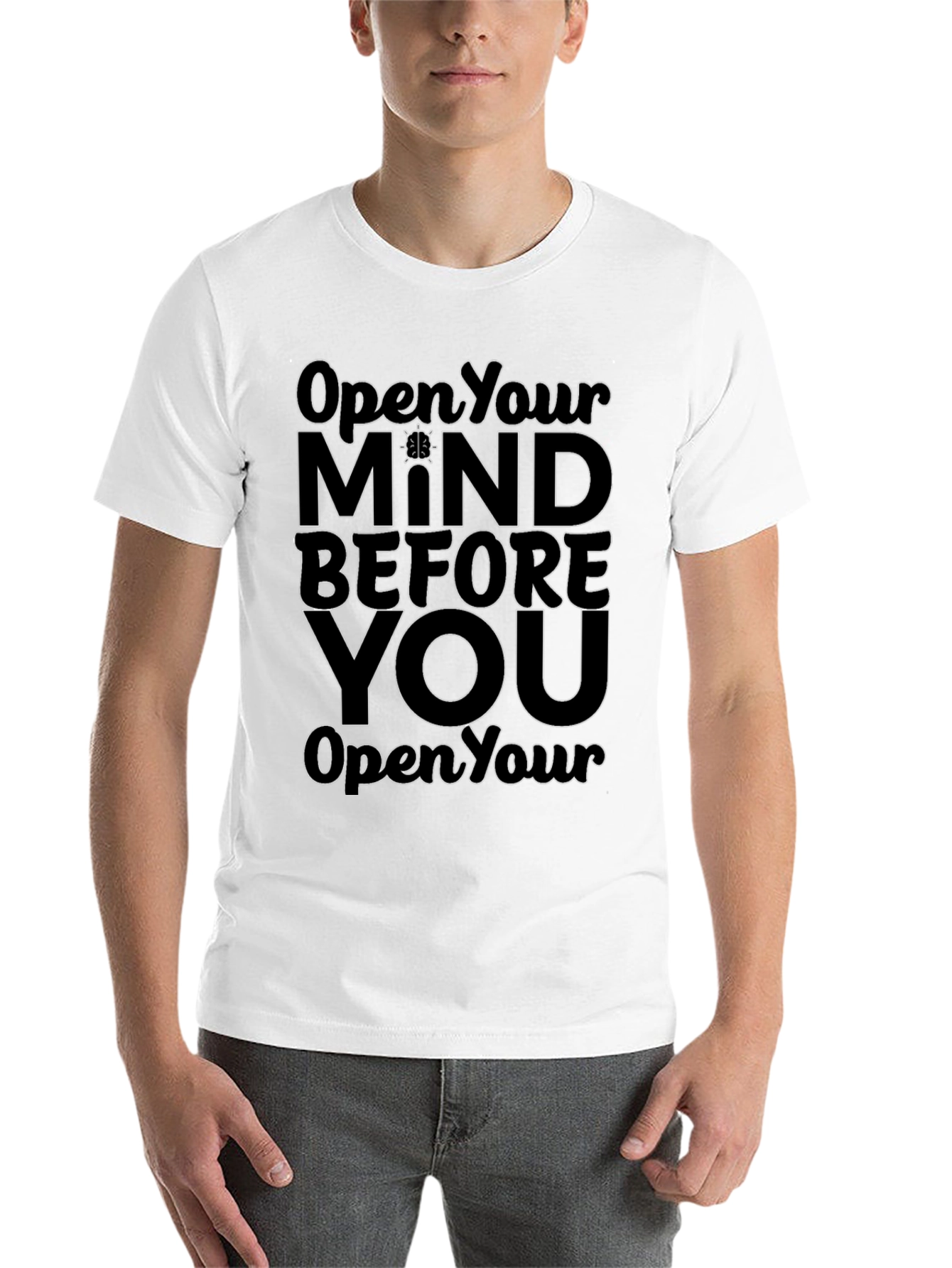 Black Open Your Mind Graphic T-Shirt view 14