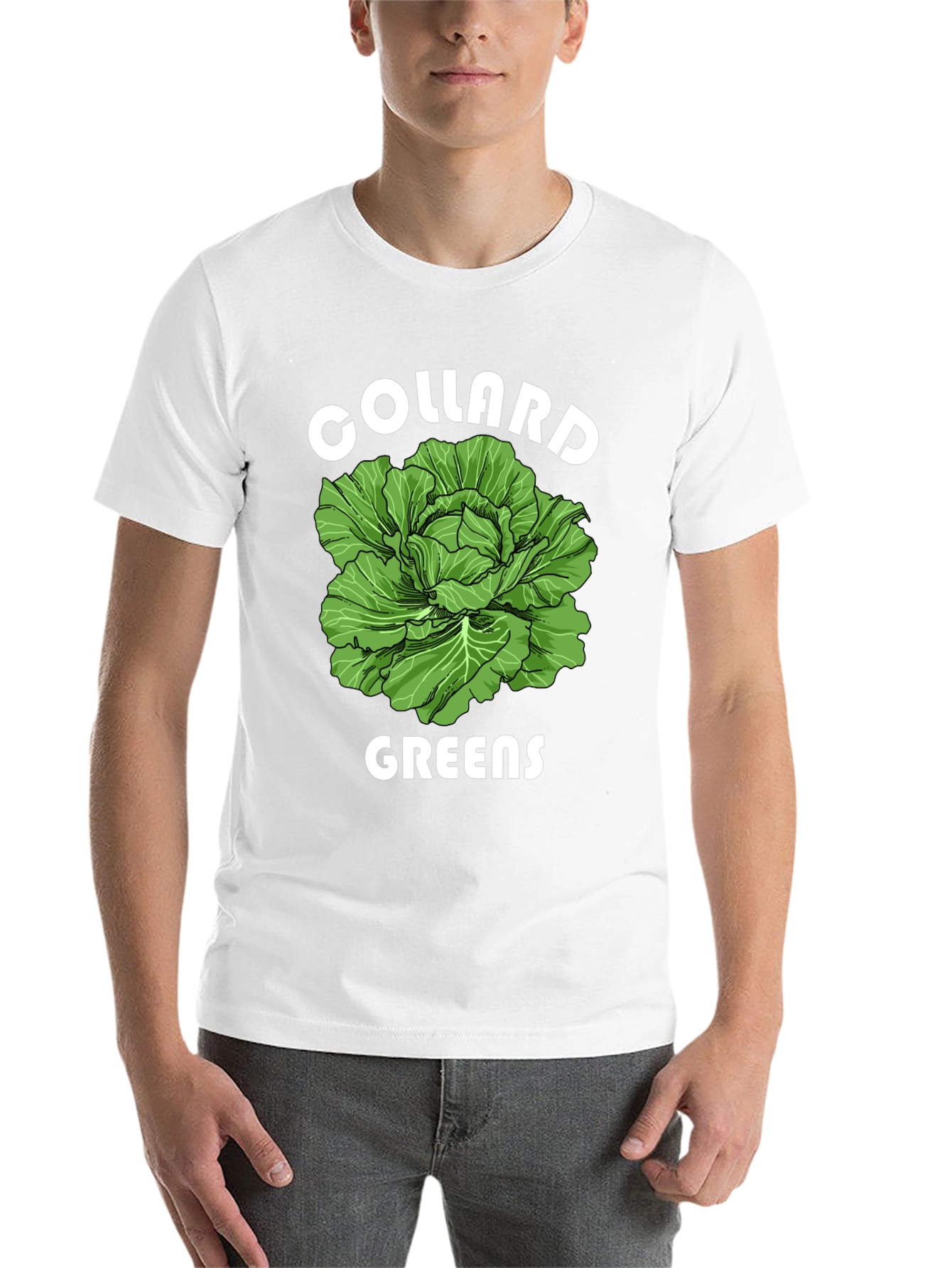 Black Collard Greens Graphic T-Shirt - Fresh Vegetable Tee view 14