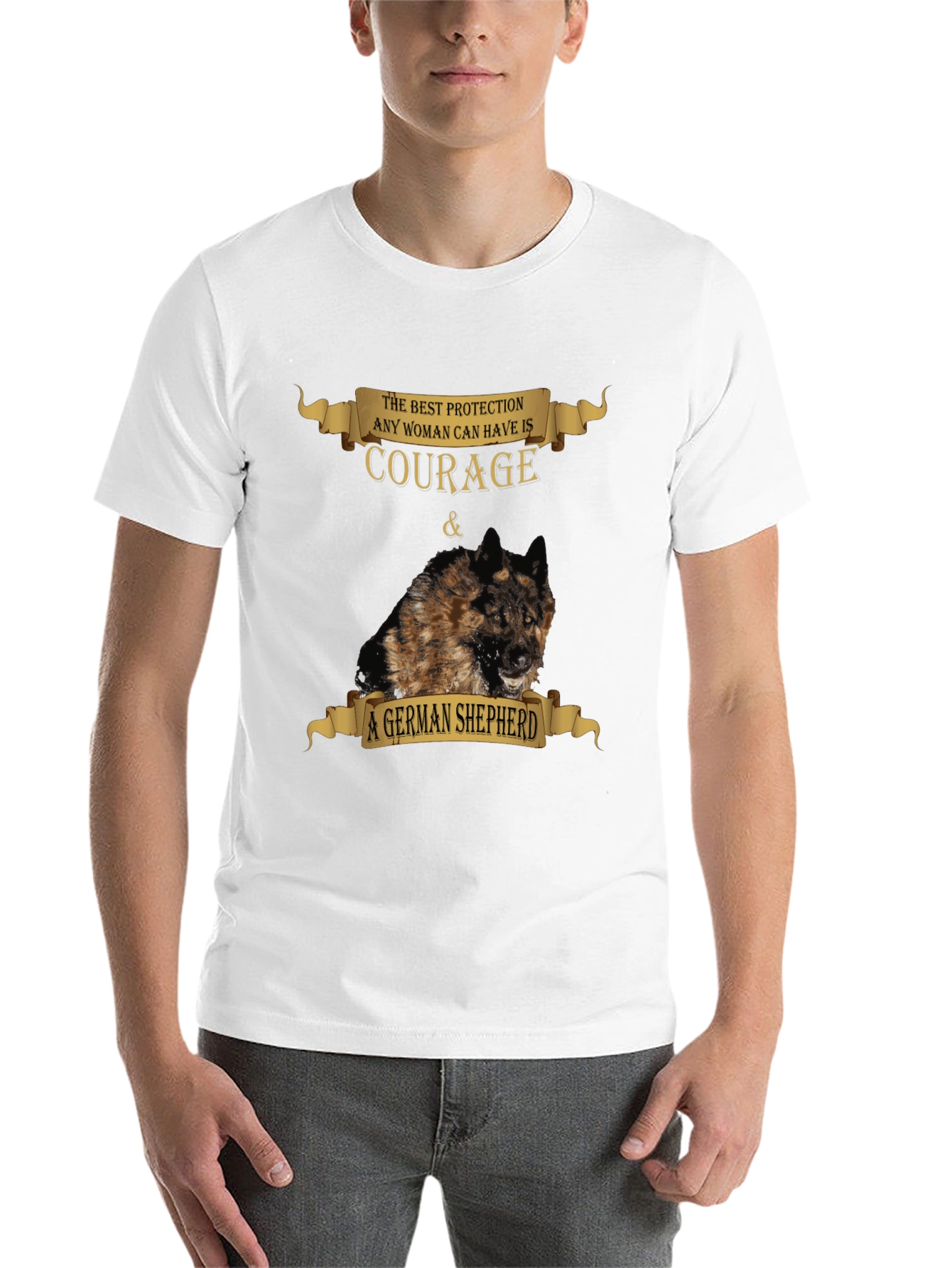 Black Courage & German Shepherd T-Shirt - Best Protection view 14