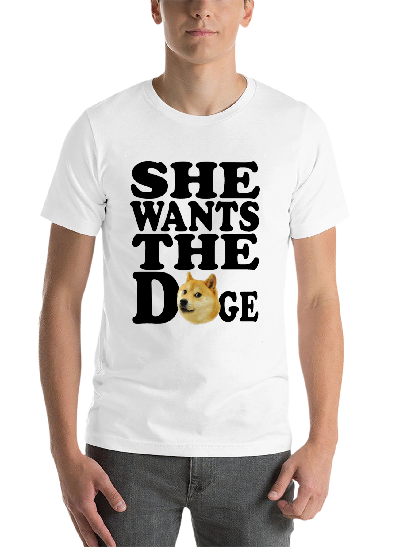 Black She Wants the Doge Meme T-Shirt view 14
