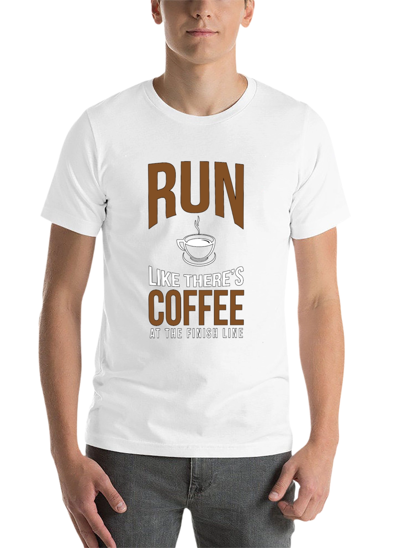Black Run Like There's Coffee T-Shirt - Funny Running Tee view 14