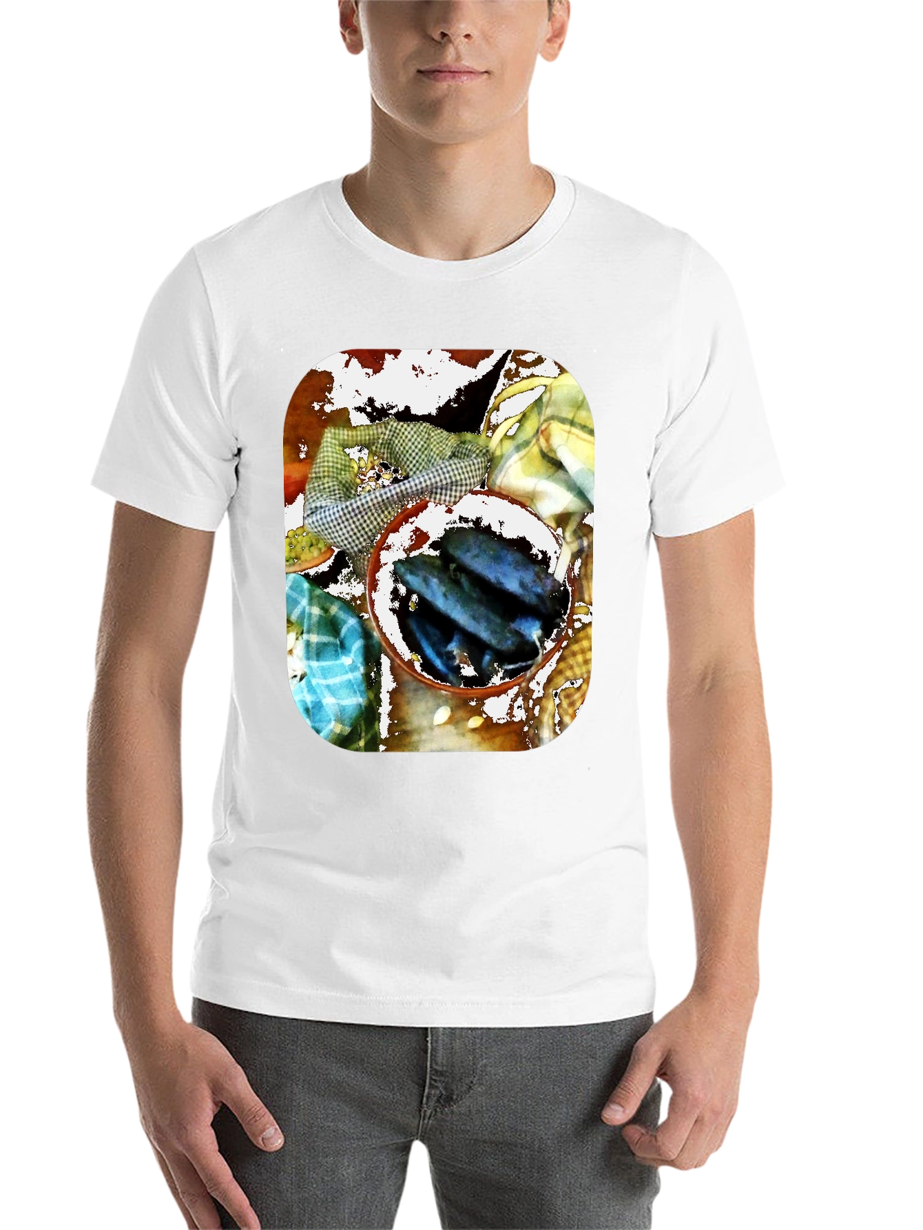 Black Artistic Fish Bowl Graphic Tee - Unique Design view 14