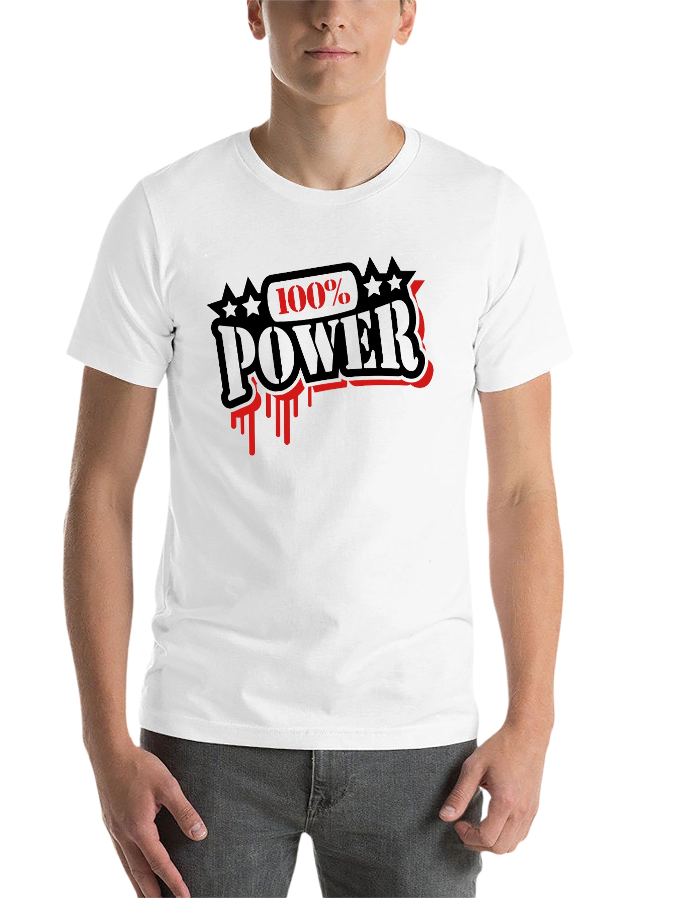 Black 100% Power Graphic T-Shirt - Black view 14