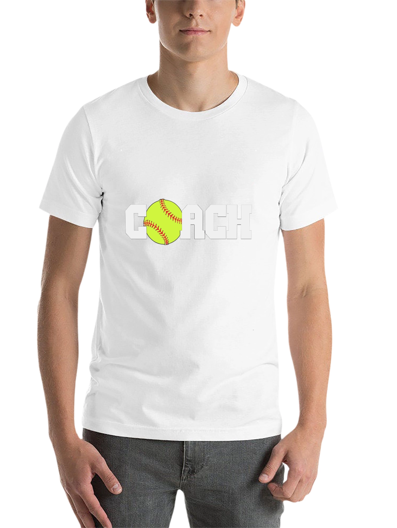 Black Softball Coach T-Shirt - Black Cotton Tee view 14
