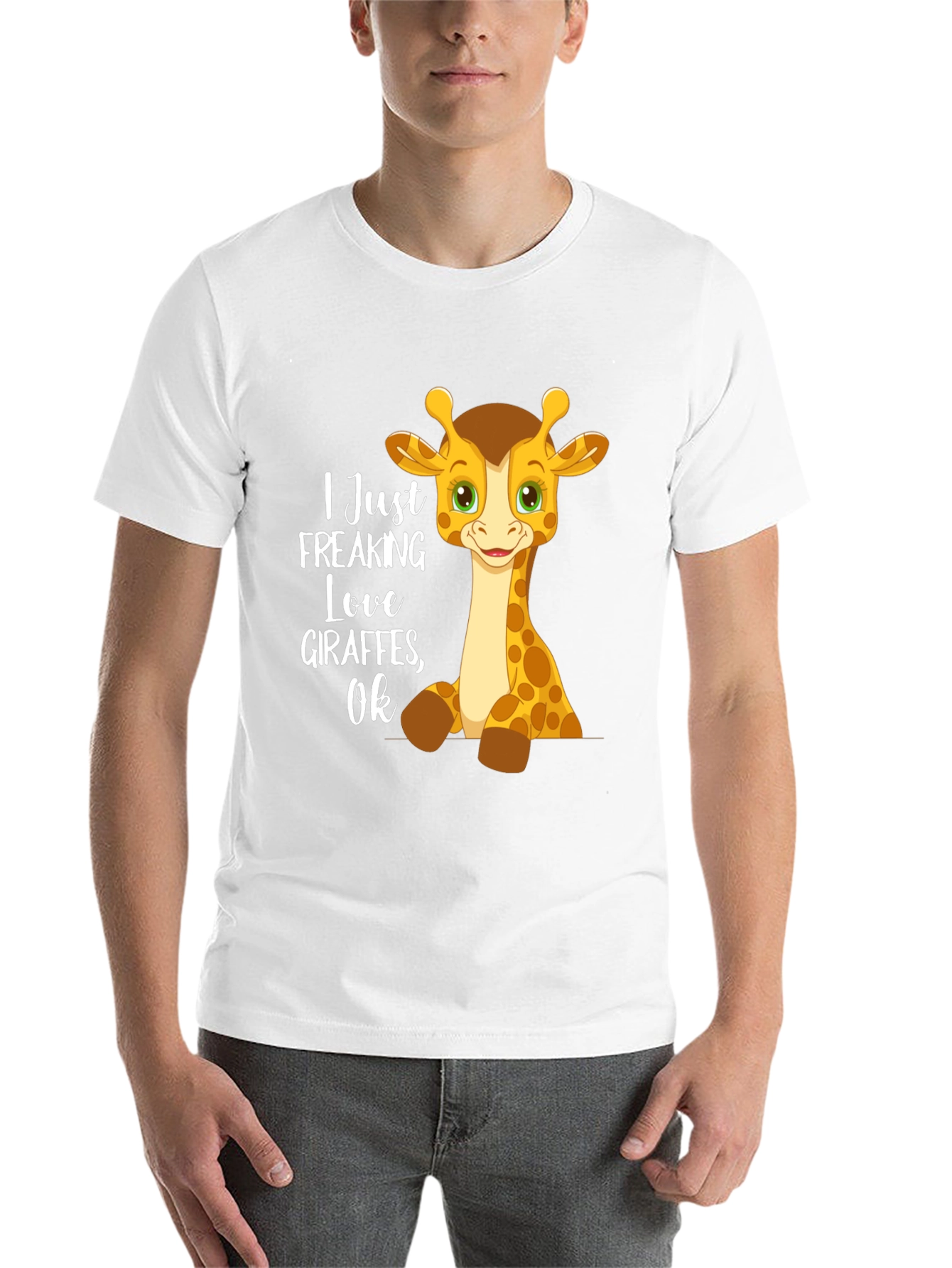 Black Giraffe Lover Graphic Tee - I Freaking Love Giraffes OK view 14