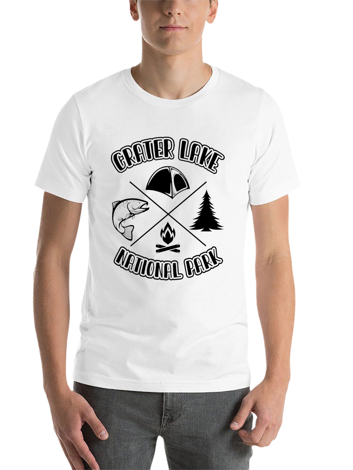 Black Crater Lake National Park Black Graphic Tee view 14