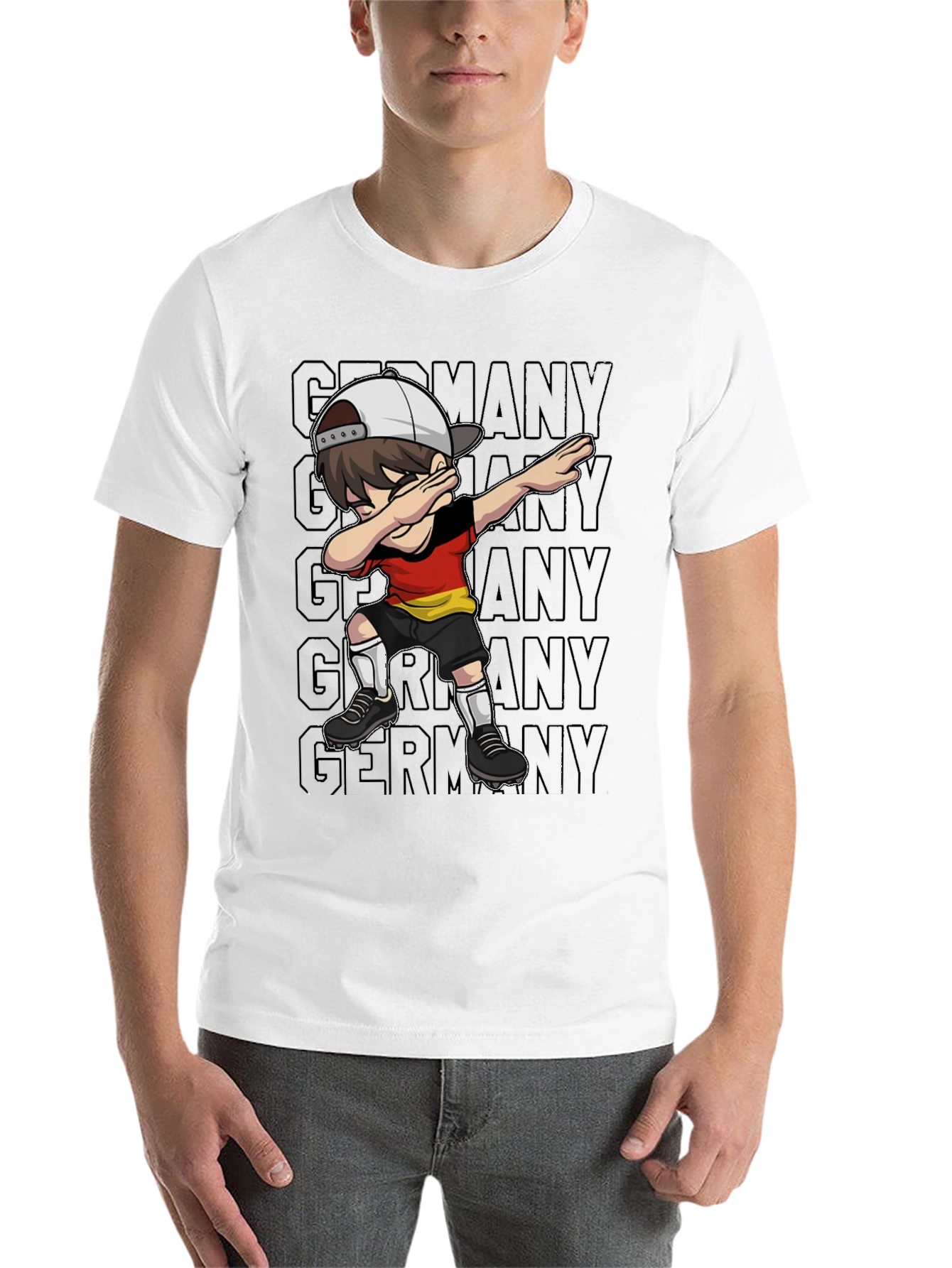Black Germany Dabbing Soccer Player T-Shirt view 14