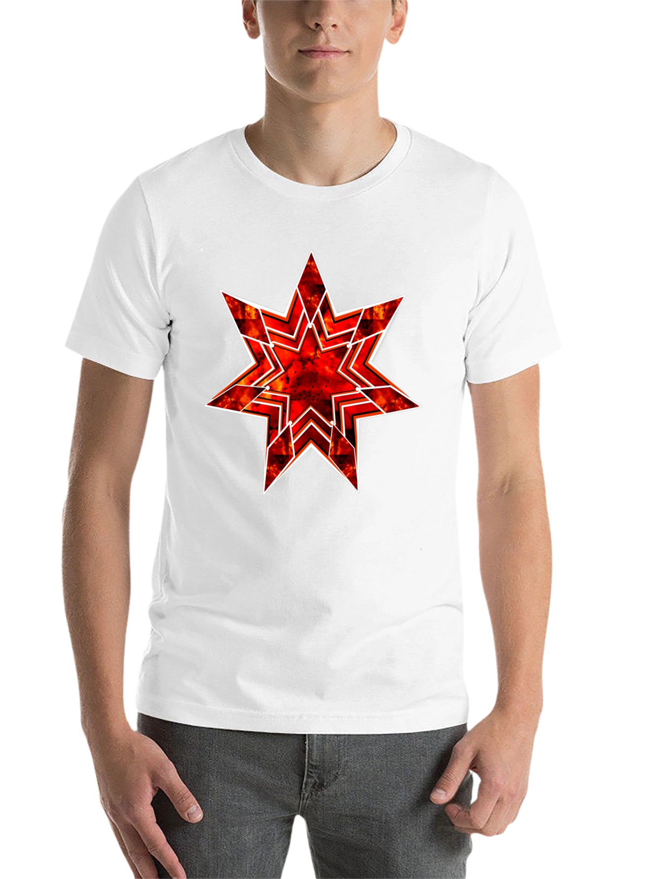 Black Fiery Starburst Graphic Tee - Bold Statement Shirt view 14