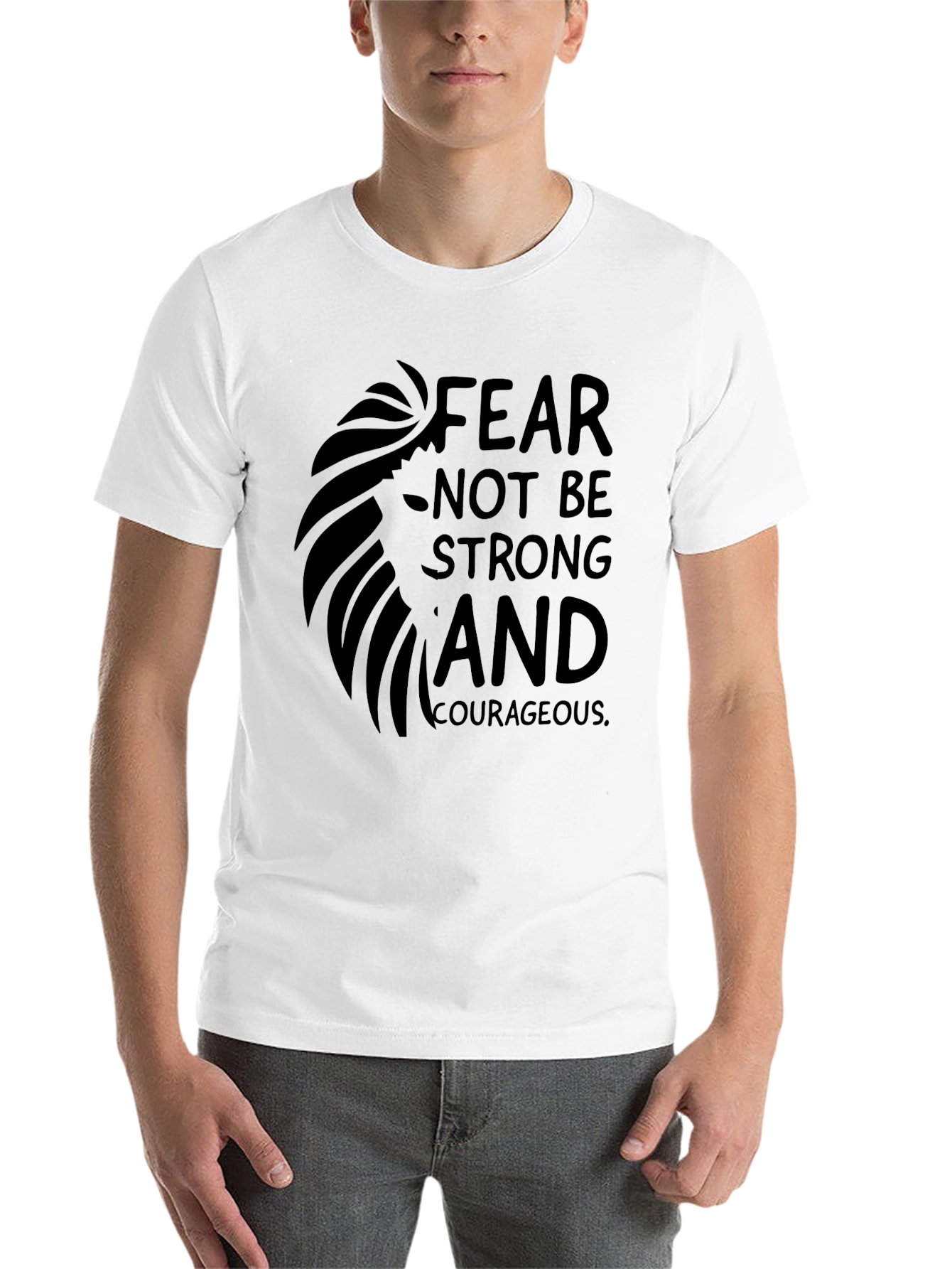 Black Fear Not, Be Strong T-Shirt view 14