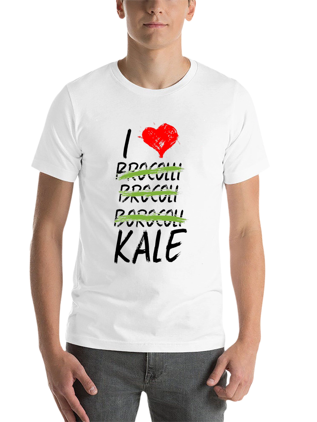 Black I Love Kale T-Shirt - Funny Vegan Tee view 14