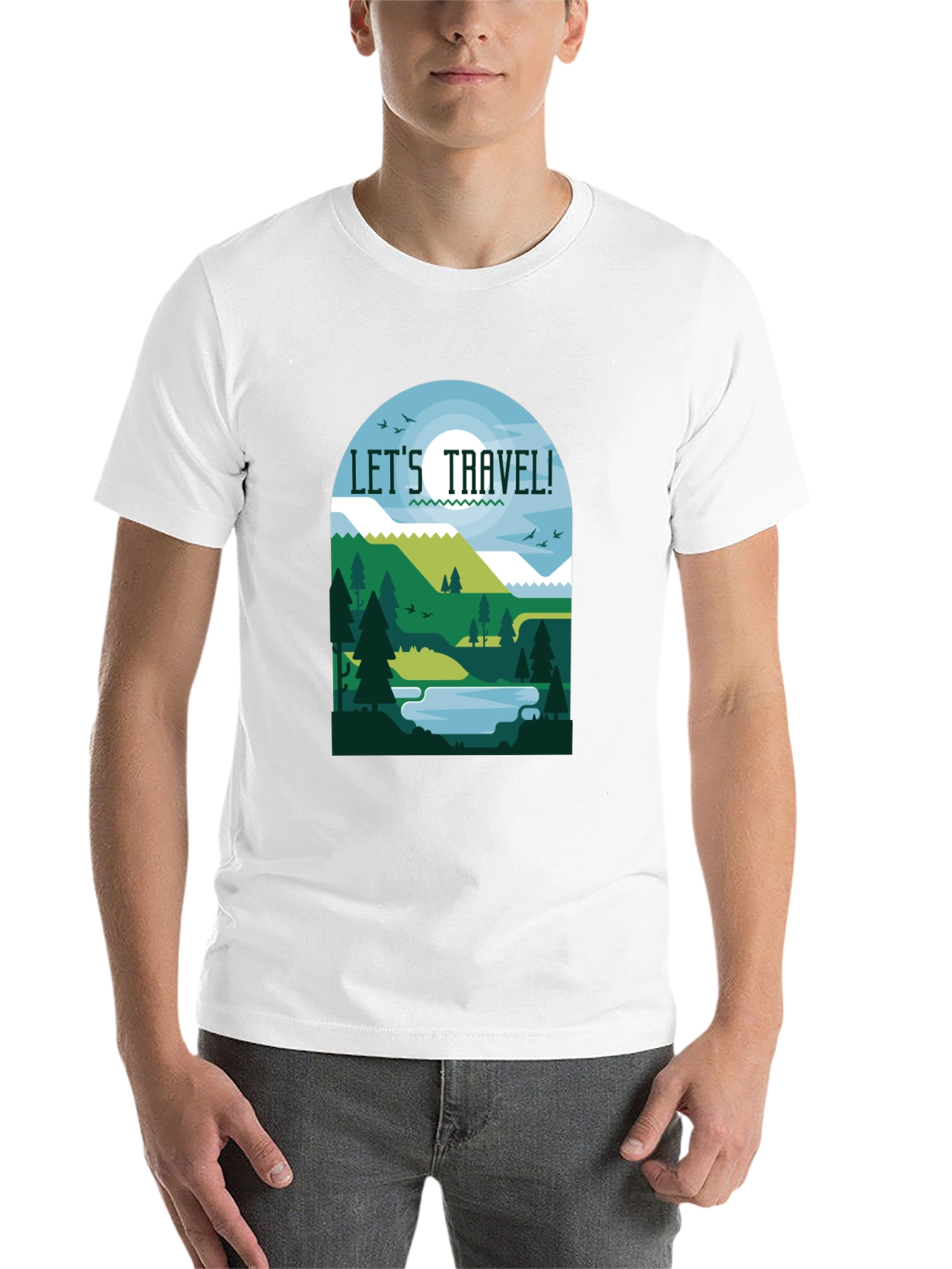 Black Let's Travel T-Shirt - Nature Inspired Tee view 14