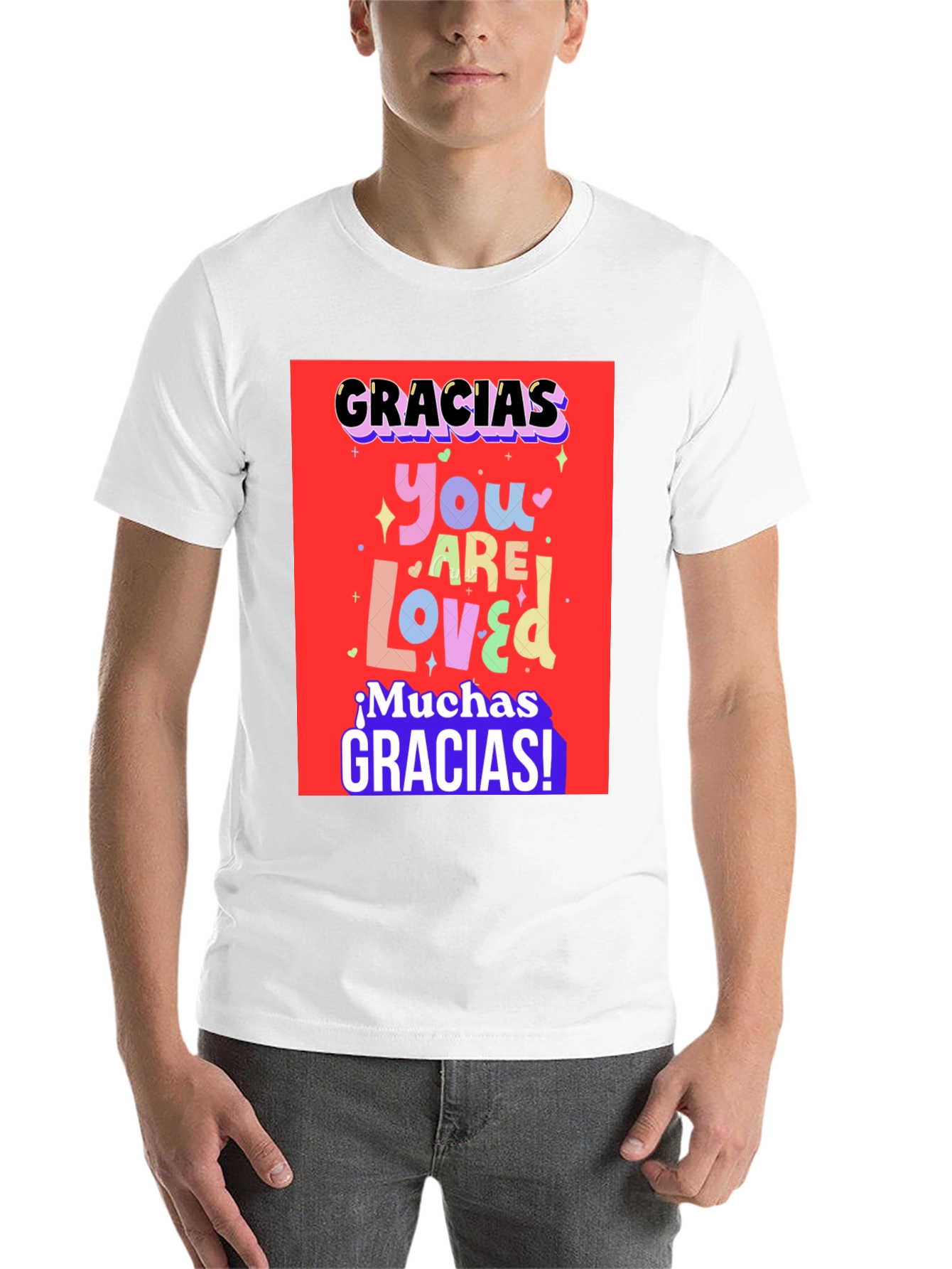 Black Gracias You Are Loved Graphic T-Shirt view 14