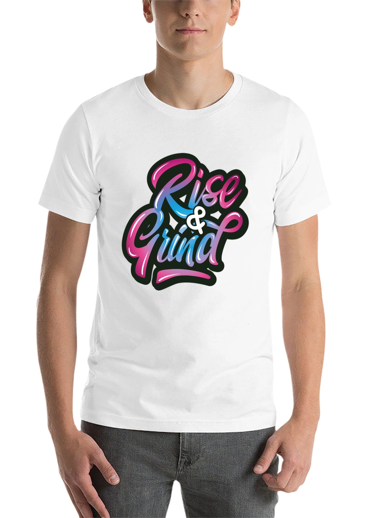 Black Rise & Grind Graphic Print Crew Neck T-Shirt view 14