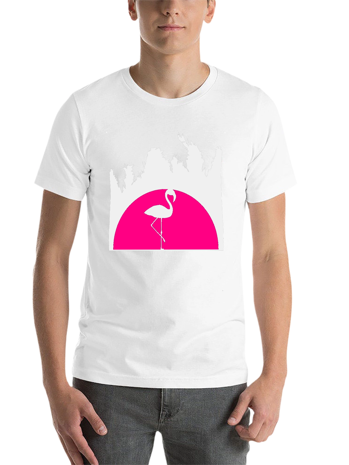 Black Retro Flamingo T-Shirt - Sunset Graphic Tee view 14