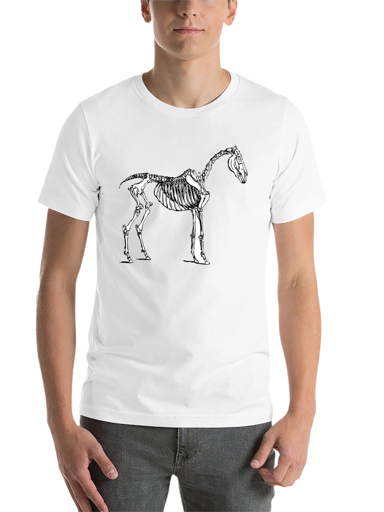 Black Horse Skeleton Graphic Tee - Black Cotton Shirt view 14