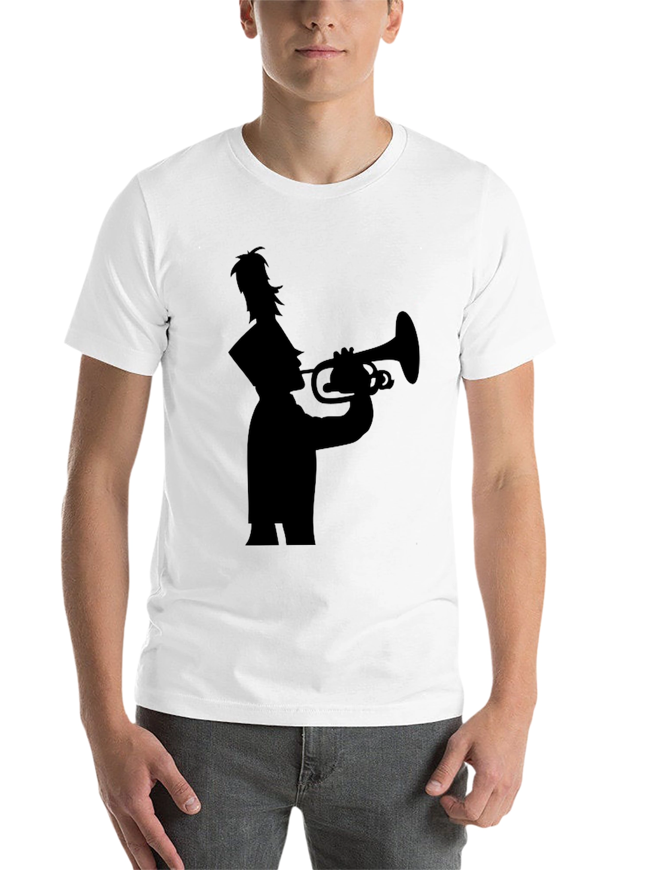 Black Trumpet Player Silhouette Tee - Black view 14