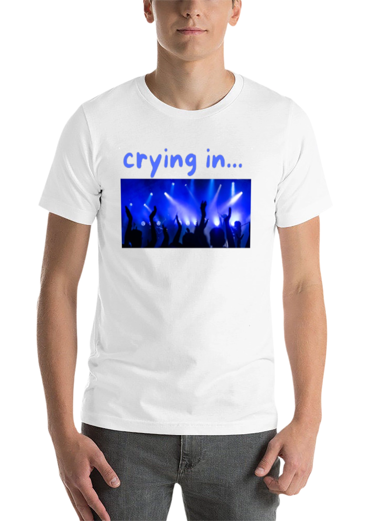 Black Crying in Concert T-Shirt - Black Crew Neck Graphic Tee view 14