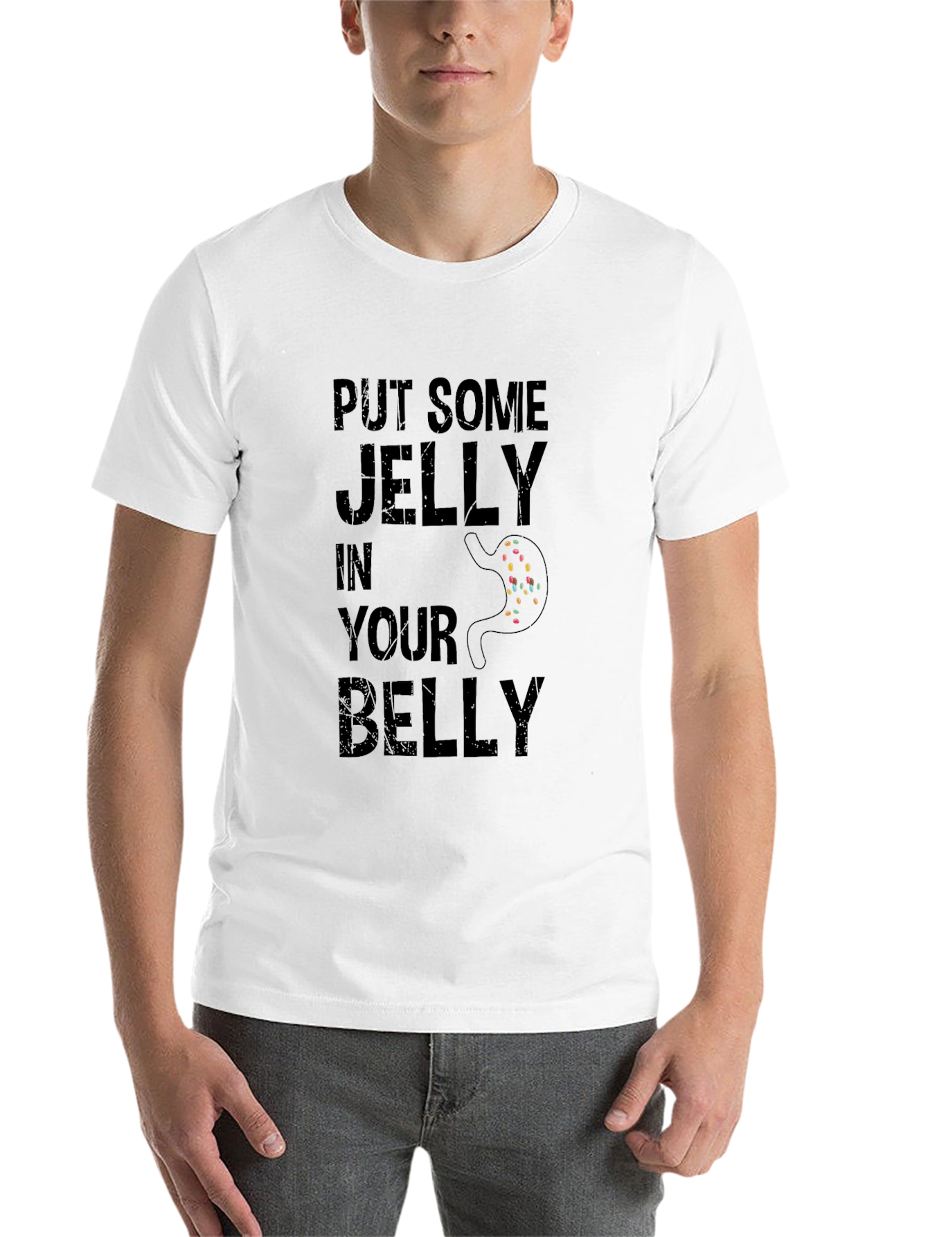 Black Funny 'Put Some Jelly in Your Belly' Black T-Shirt view 14