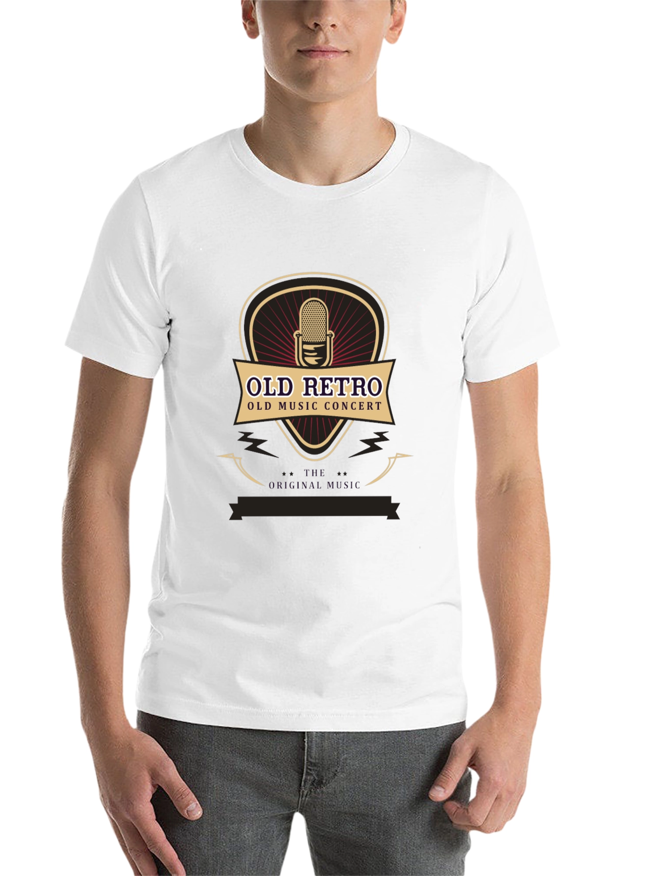 Black Vintage Retro Music Concert T-Shirt view 14