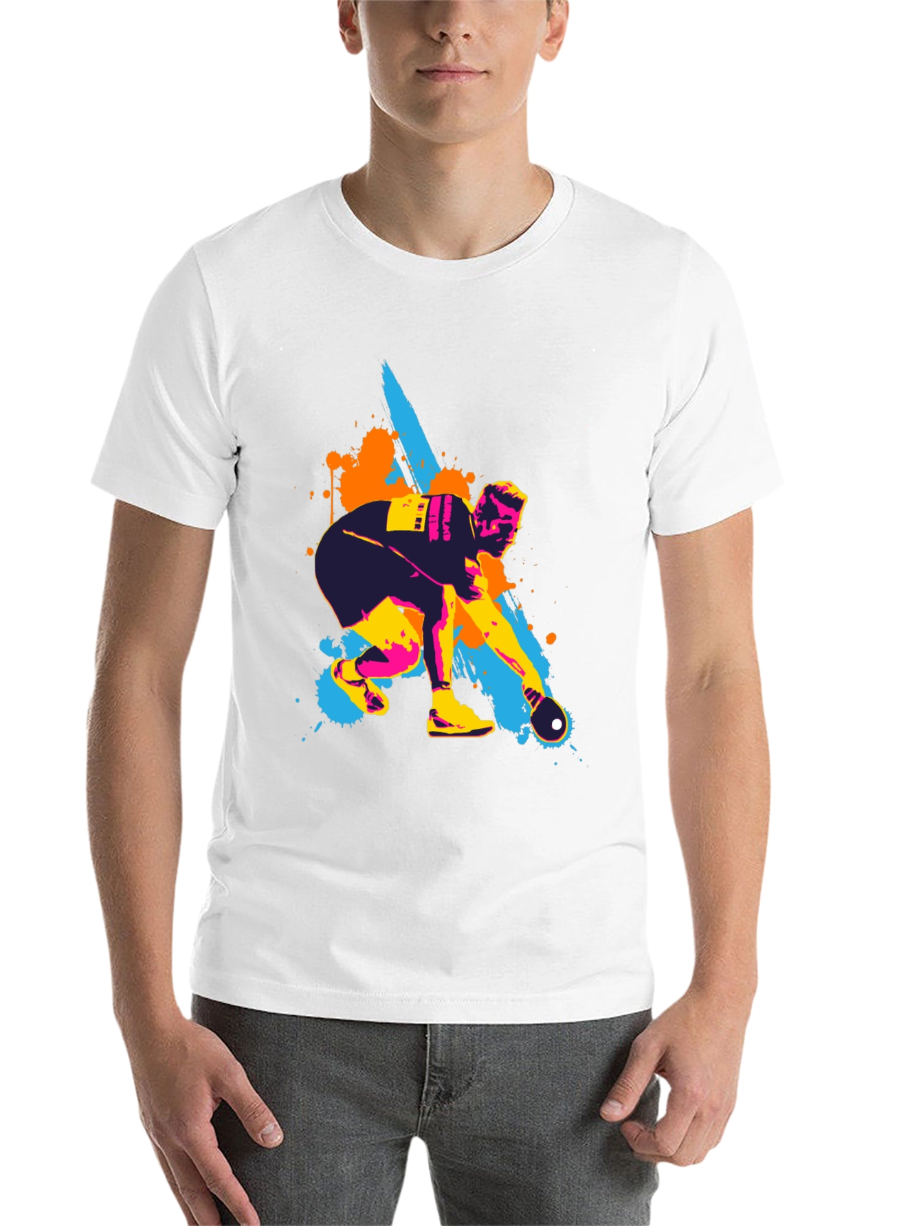 Black Artistic Bowling T-Shirt for Men view 14