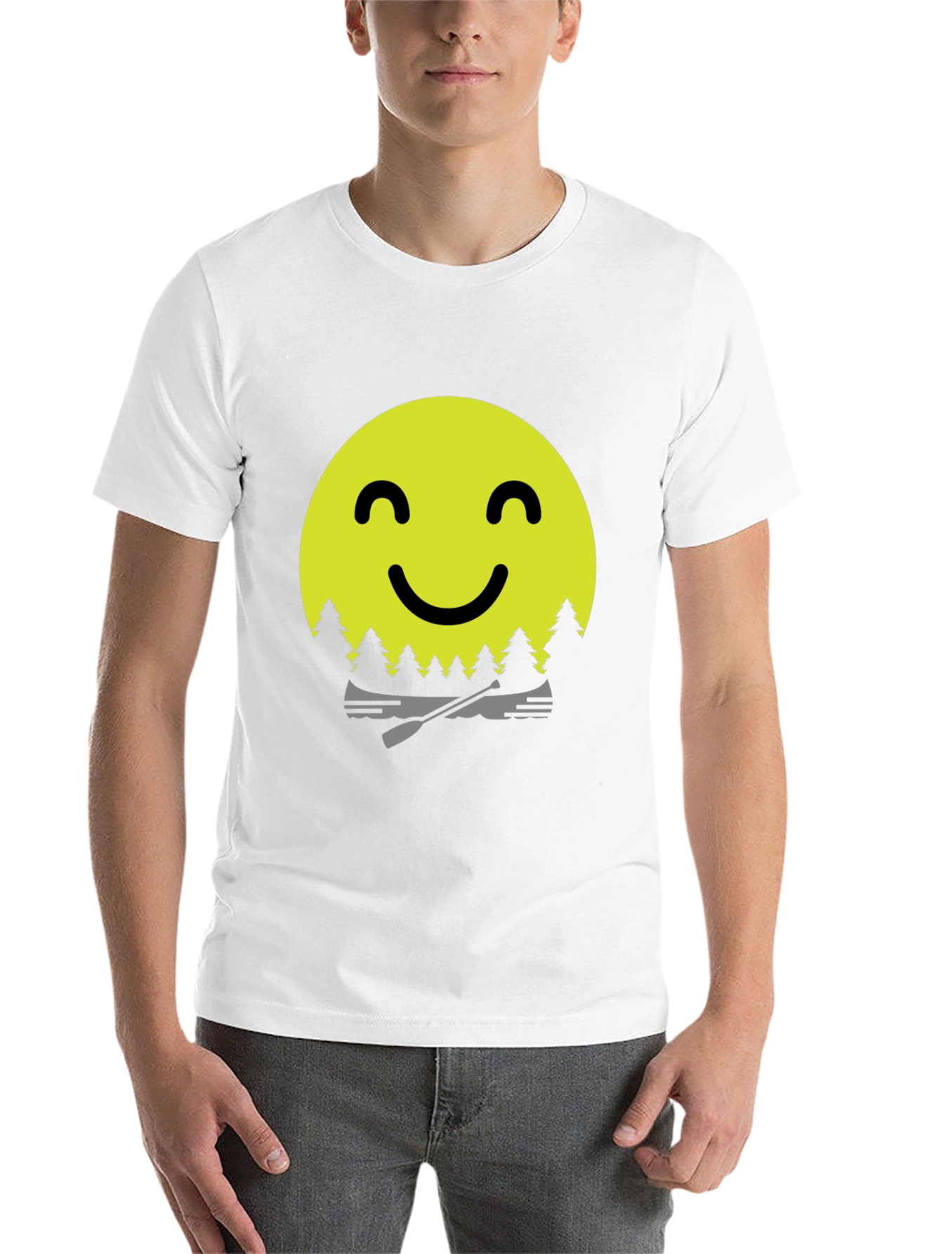 Black Smiley Face Camping T-Shirt - Adventure Awaits! view 14