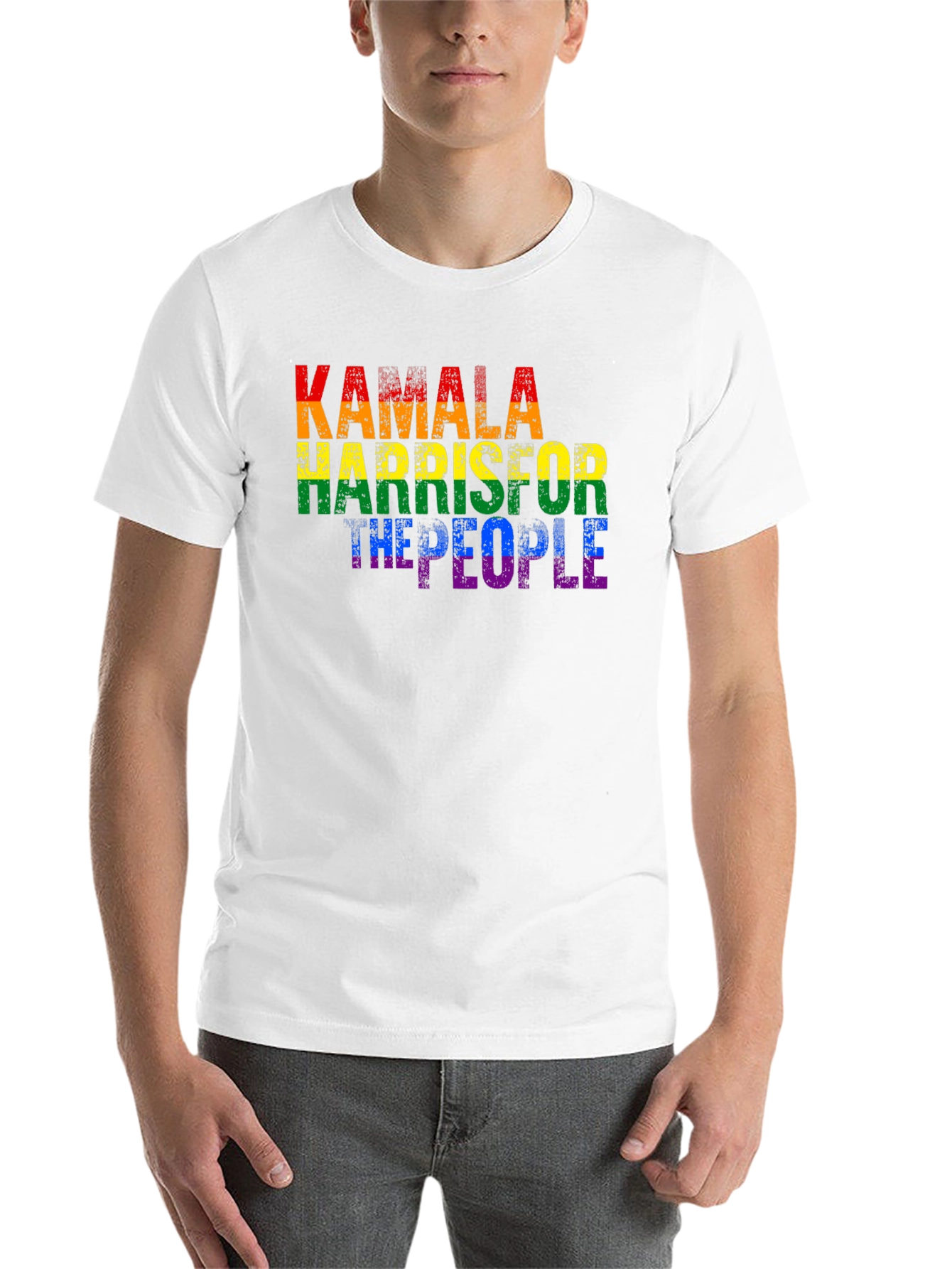 Black Kamala Harris For The People LGBT Pride T-Shirt view 14