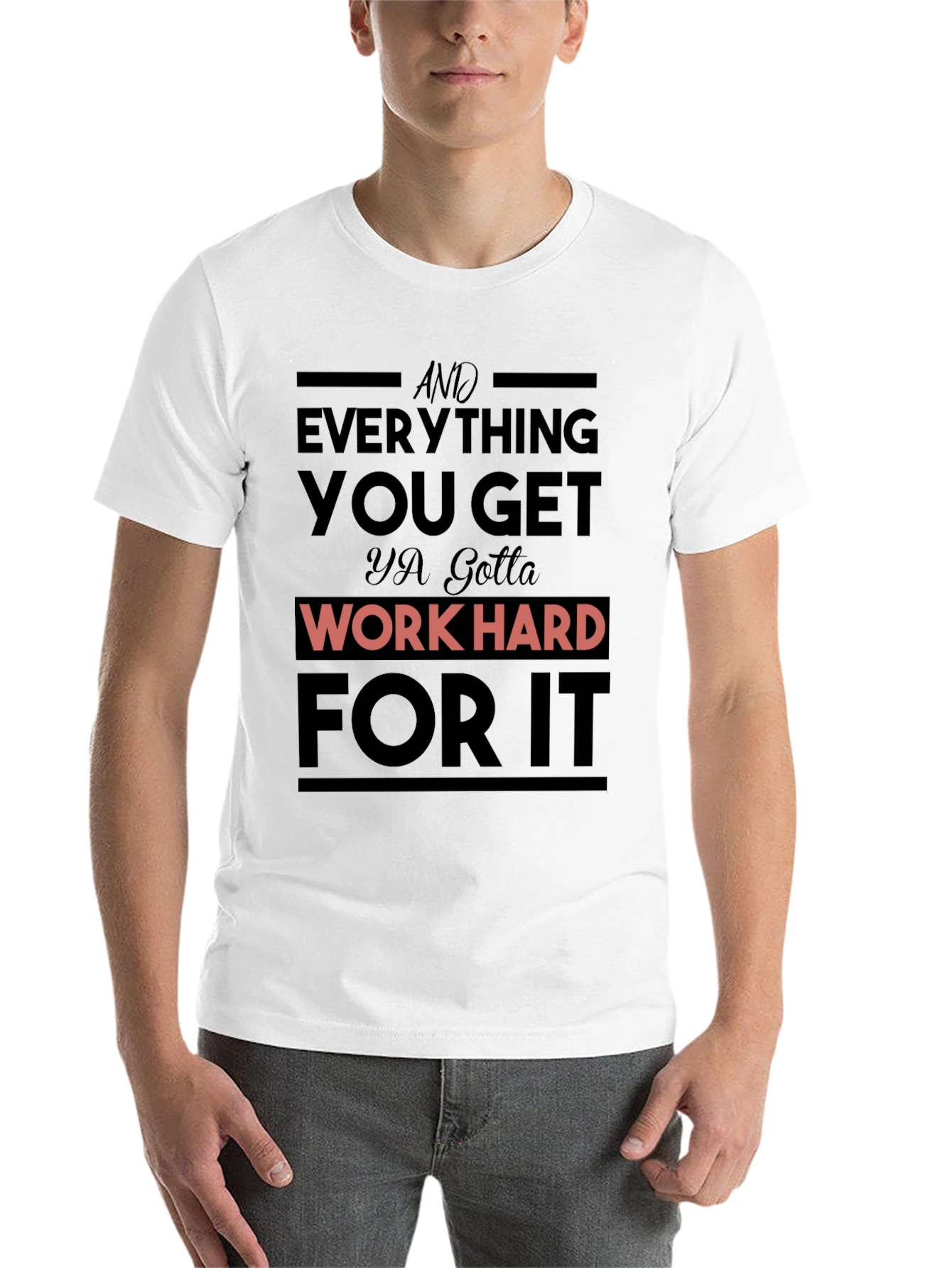 Black Work Hard Graphic T-Shirt view 14