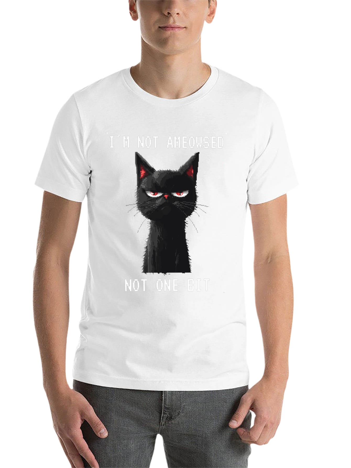Black Grumpy Cat T-Shirt - I'm Not Ameowsed view 14