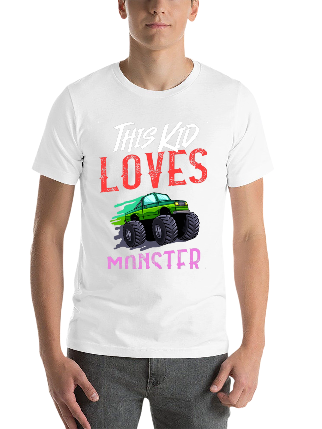 Black This Kid Loves Monster Trucks T-Shirt view 14