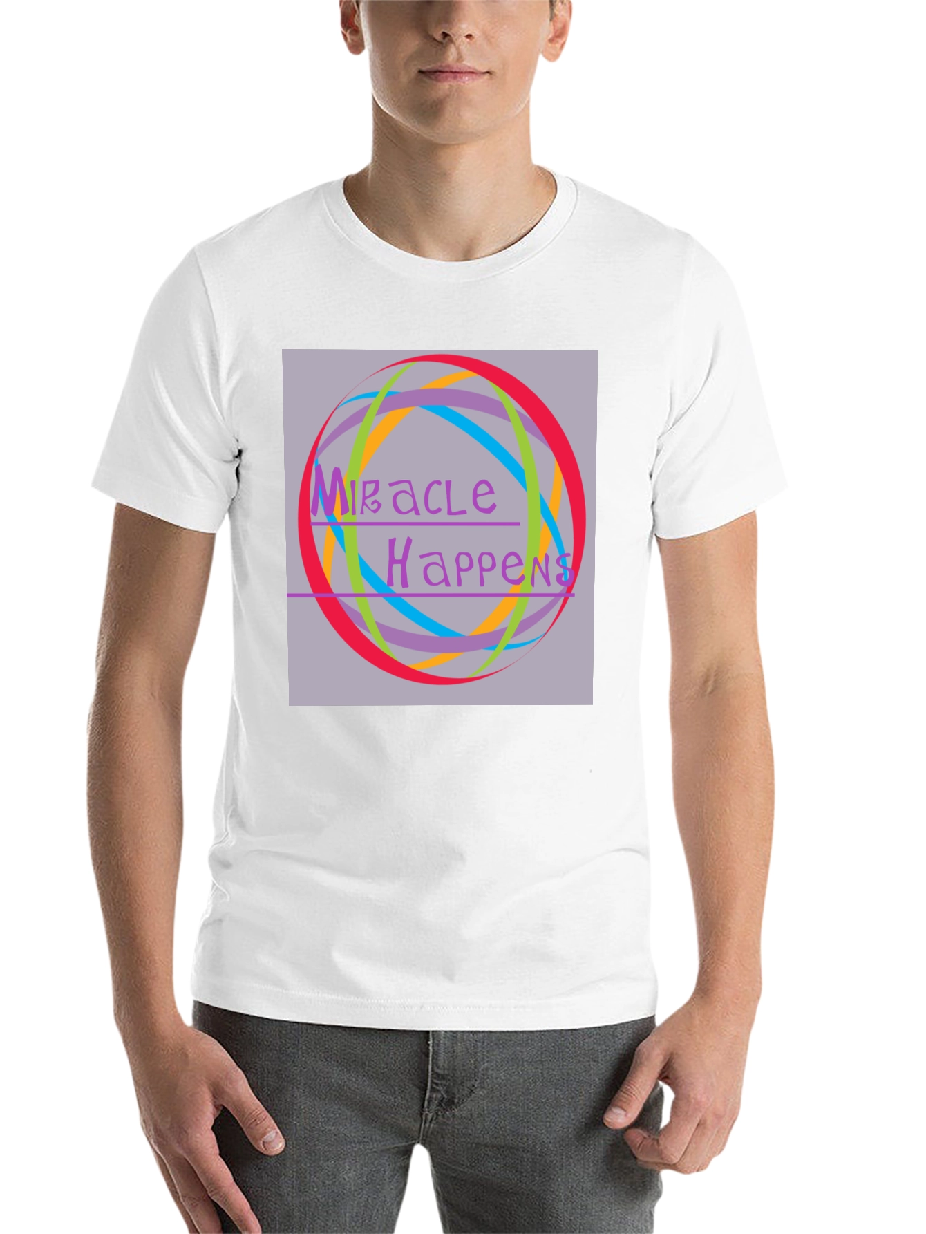 Black Miracle Happens Graphic Tee - Unisex Black T-Shirt view 14