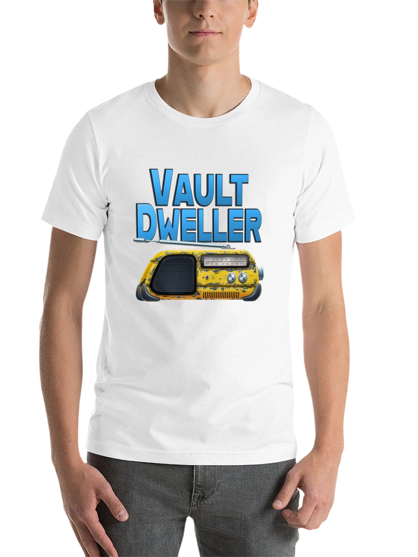 Black Vault Dweller Radio T-Shirt - Black Cotton Tee view 14