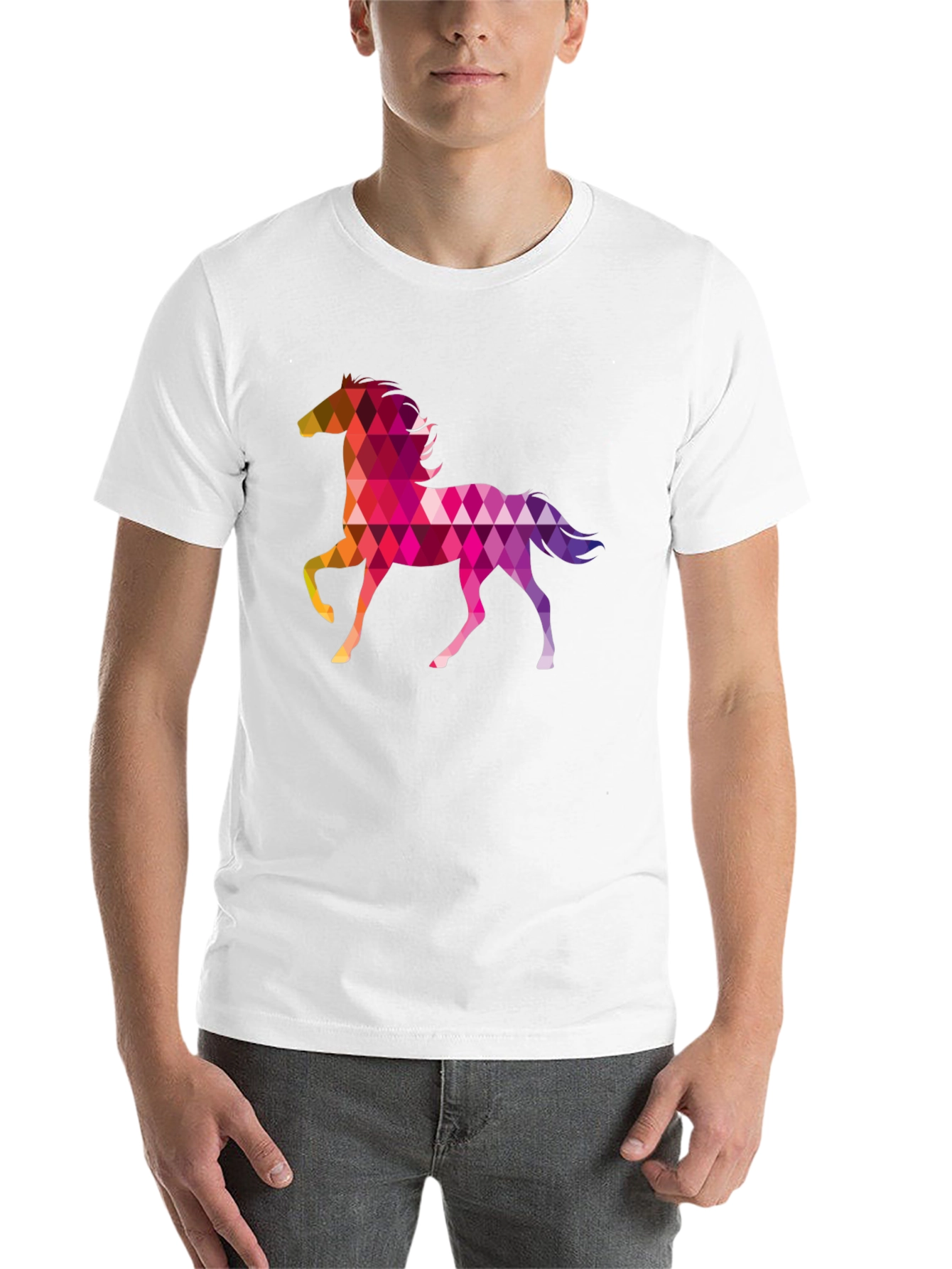 Black Geometric Horse T-Shirt view 14