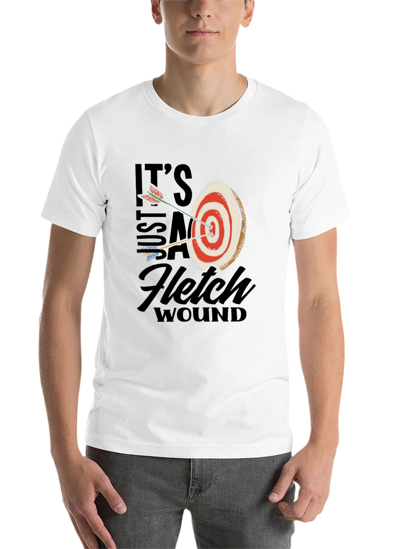 Black Archery Target T-Shirt: Just a Fletch Wound view 14
